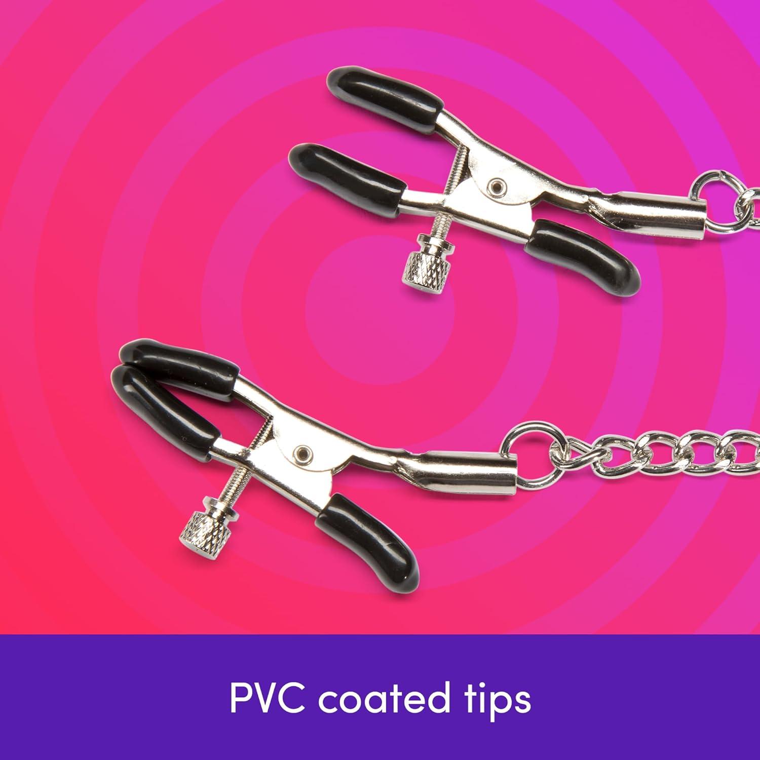 imageLovehoney Bondage Boutique Nipple Clamps amp Clit Clamp with Chain Adjustable Crocodile Clips with PVC Tips BDSM Bondage Toys for Couples amp Women Erotic Nipple Toys Adult Sex Toys for Beginners