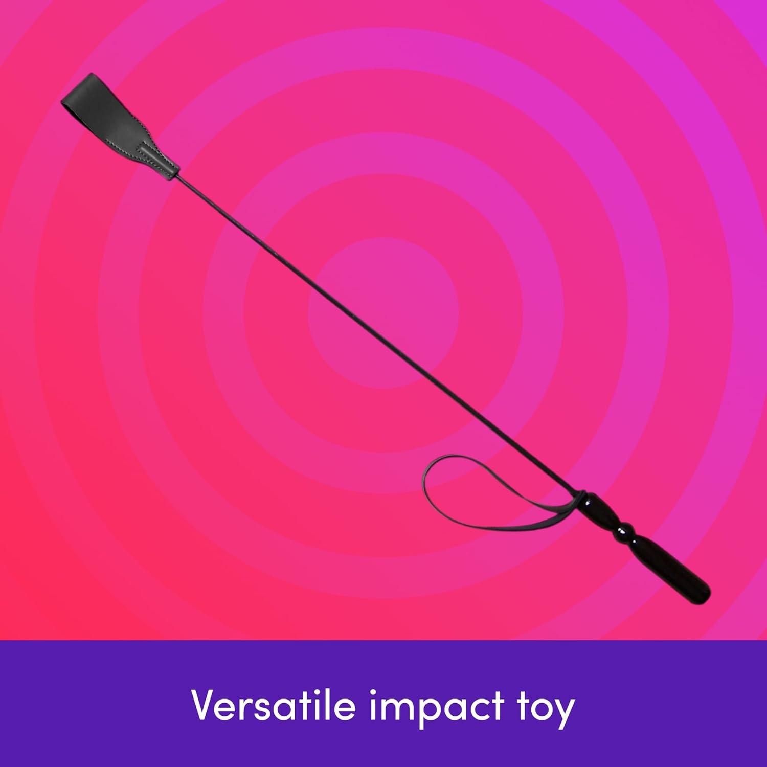 imageLovehoney Bondage Boutique Slim Leather Riding Crop 17 Inch BDSM Whip with Flexible Stem amp Wooden Handle Fetish Spanking Toy for Pony Play Impact Play Roleplay Kinky Bondage Gear for Couples