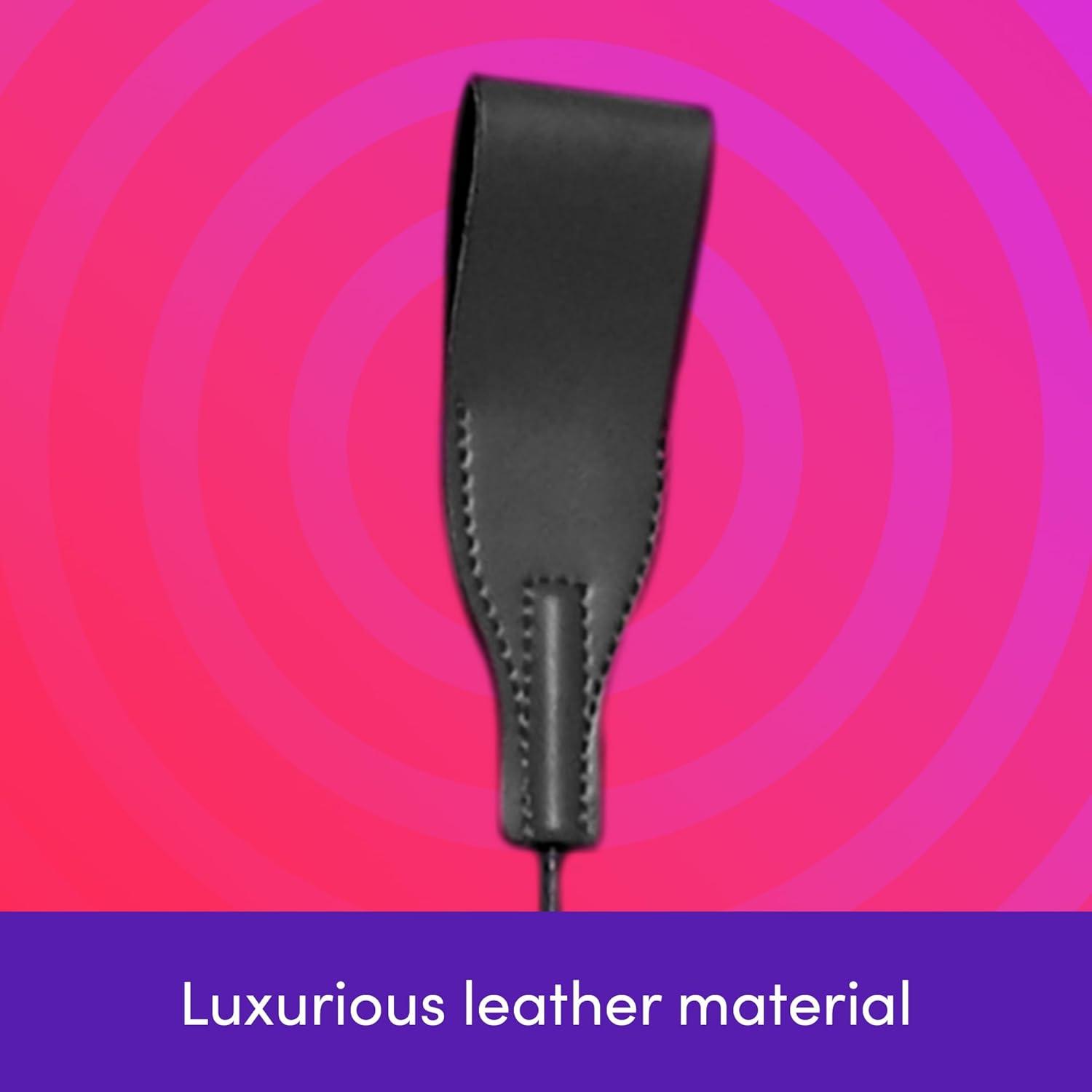 imageLovehoney Bondage Boutique Slim Leather Riding Crop 17 Inch BDSM Whip with Flexible Stem amp Wooden Handle Fetish Spanking Toy for Pony Play Impact Play Roleplay Kinky Bondage Gear for Couples