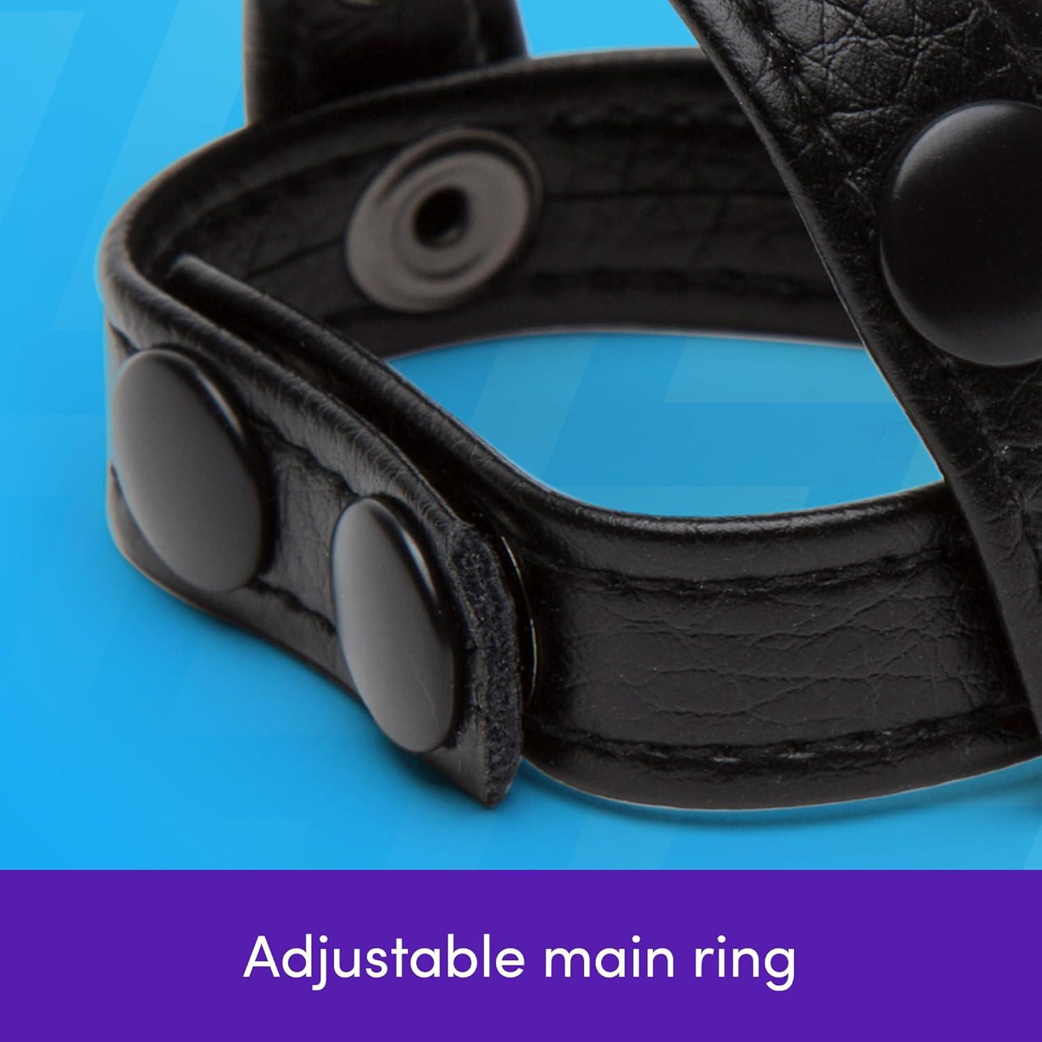 imageLovehoney Bondage Boutique TStyle Cock Ring amp Ball Splitter Adjustable Faux Leather Penis Ring for Stamina Harder Erections amp Testicle Separation Sex Toy for Adults Secure SnapStud Fit