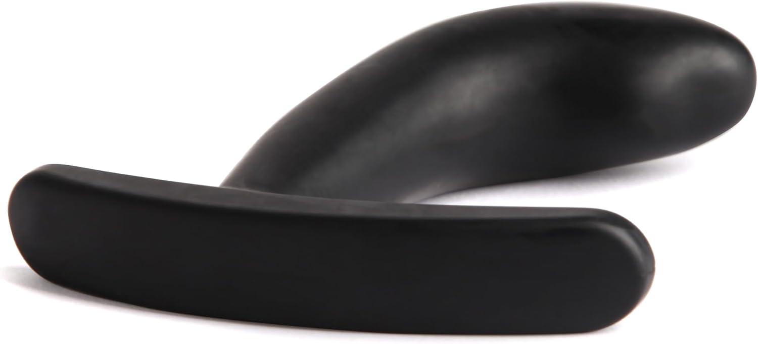 imageLovehoney Booty Buddy Butt Plug 35 Inch Silicone Anal Plug Smooth Curved Prostate Massager with Wide TBar Base Waterproof Black