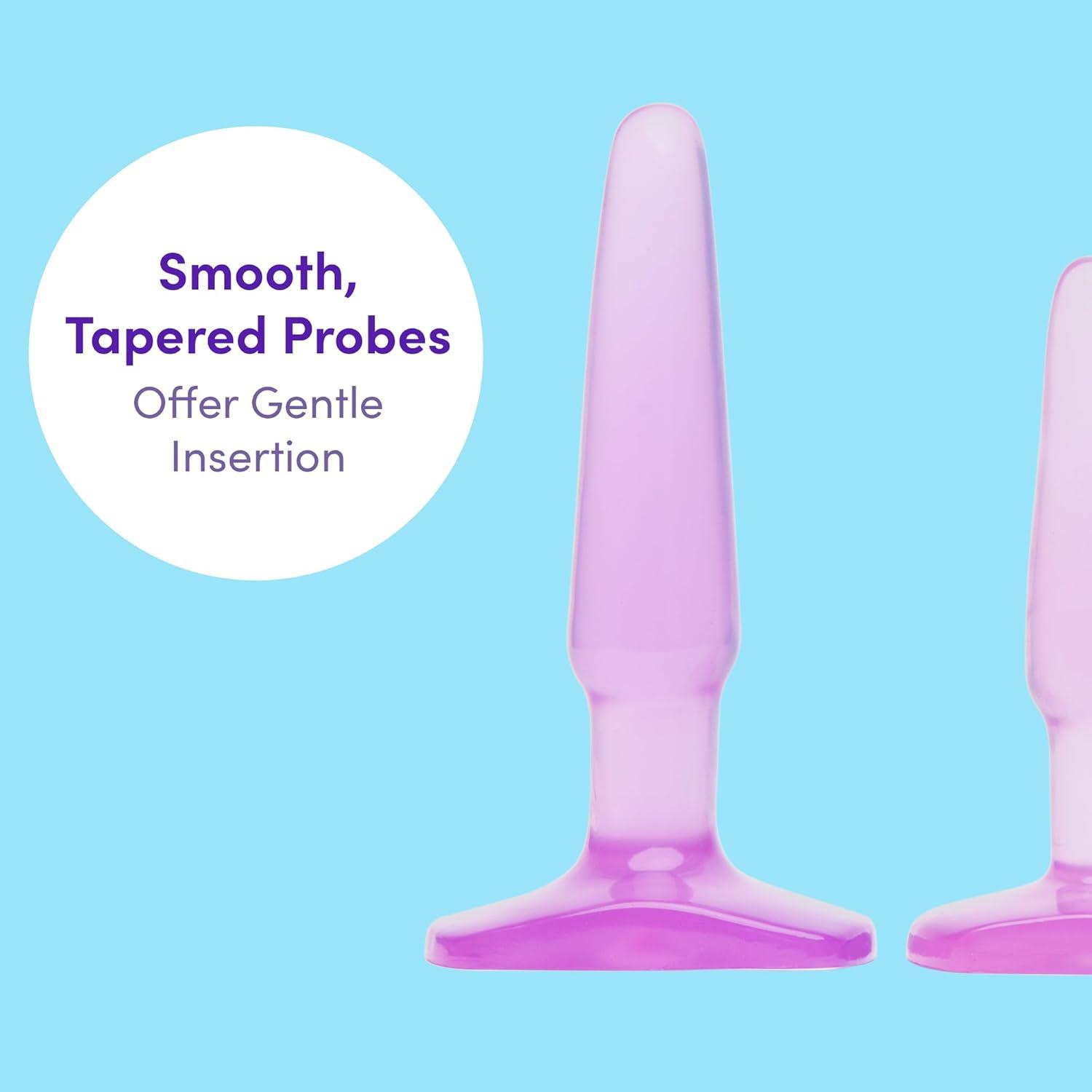 imageLovehoney Butt Plugs 3 Anal Toys for Anal Training Beginner Friendly with Flared Base amp Waterproof Purple