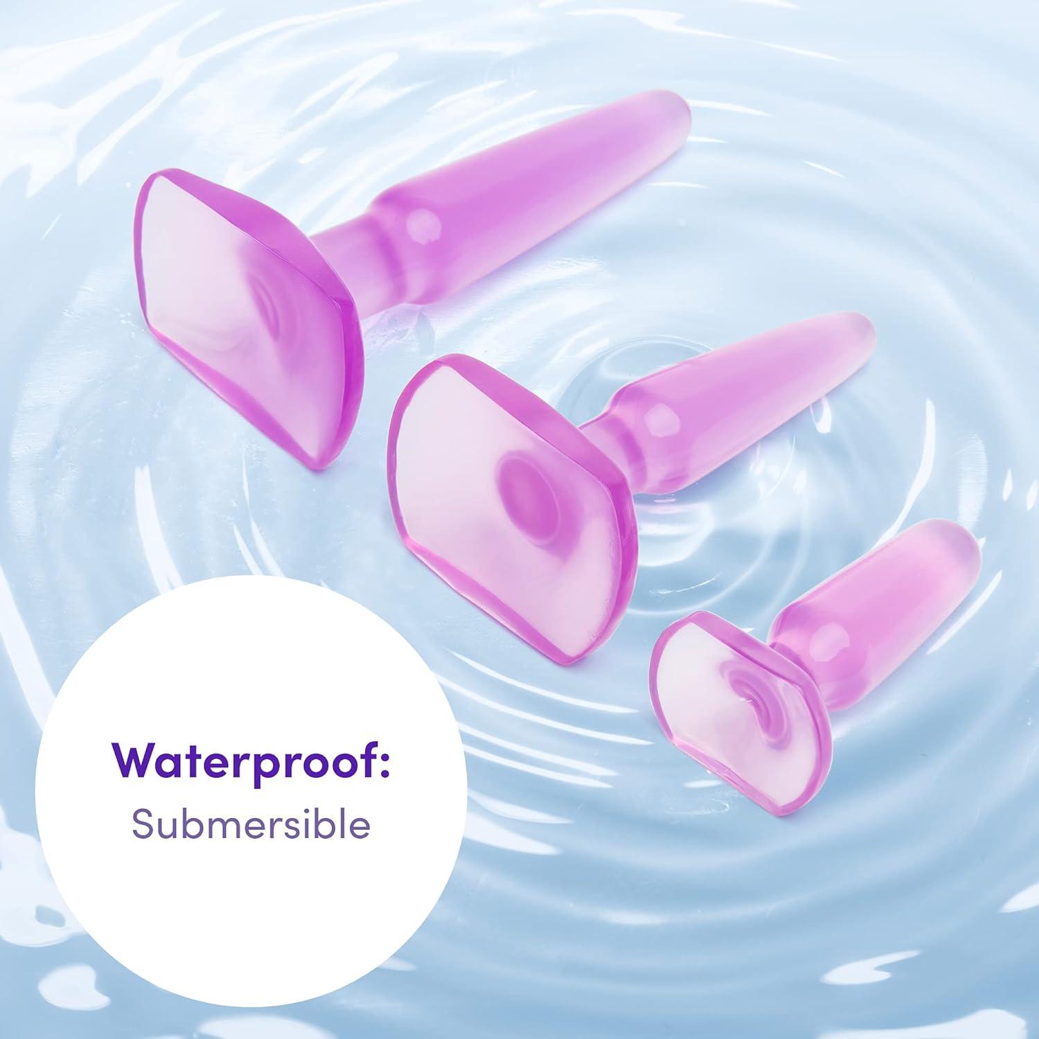 imageLovehoney Butt Plugs 3 Anal Toys for Anal Training Beginner Friendly with Flared Base amp Waterproof Purple