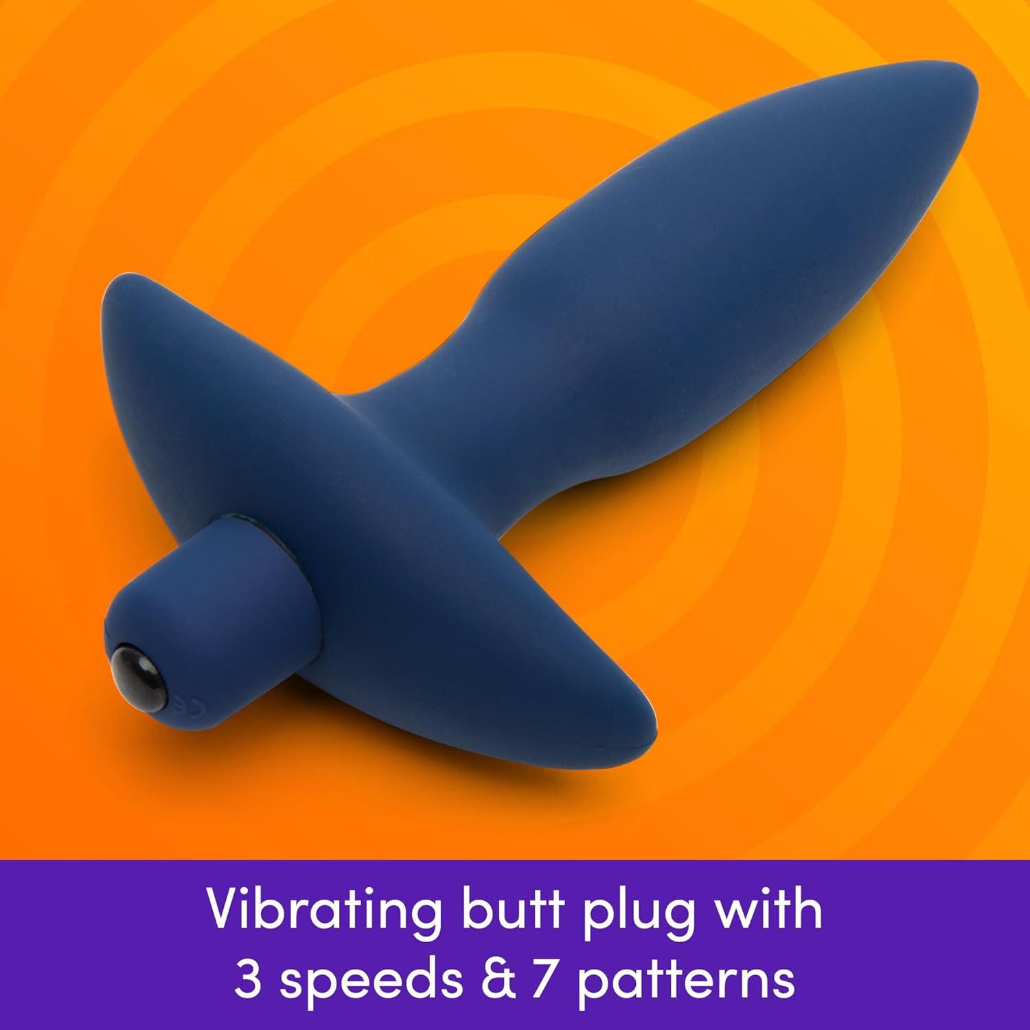 imageLovehoney Butt Tingler Vibrating Butt Plug 35 Inch Male Sex Toy 7 Vibration Patterns amp 3 Speeds Anal Plug Vibrator for Men amp Women Silicone Prostate Massager Couples Adult Toys Game BlackBlue