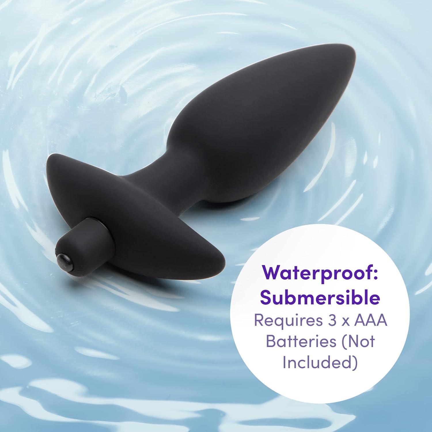 imageLovehoney Butt Tingler Vibrating Butt Plug 4 Inch Silicone Anal Plug Beginner Friendly with Flared Base 7 Vibration Modes amp 3 Speeds Waterproof Black45 in