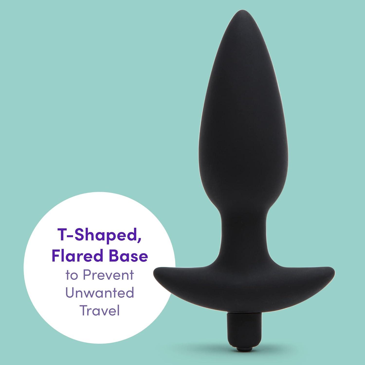 imageLovehoney Butt Tingler Vibrating Butt Plug 4 Inch Silicone Anal Plug Beginner Friendly with Flared Base 7 Vibration Modes amp 3 Speeds Waterproof Black45 in