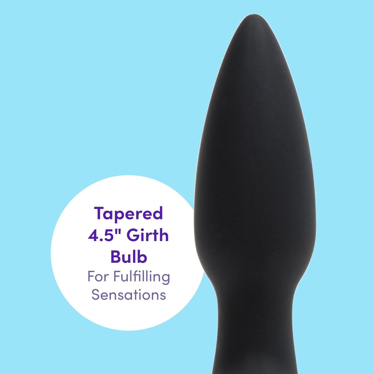 imageLovehoney Butt Tingler Vibrating Butt Plug 4 Inch Silicone Anal Plug Beginner Friendly with Flared Base 7 Vibration Modes amp 3 Speeds Waterproof Black4 inches