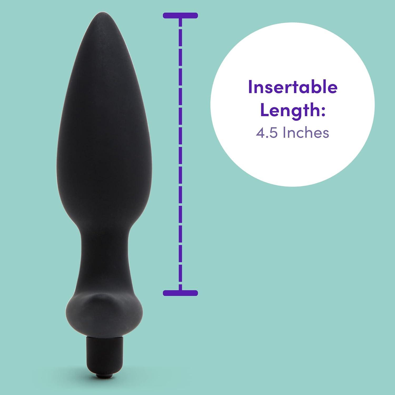 imageLovehoney Butt Tingler Vibrating Butt Plug 4 Inch Silicone Anal Plug Beginner Friendly with Flared Base 7 Vibration Modes amp 3 Speeds Waterproof Black45 in