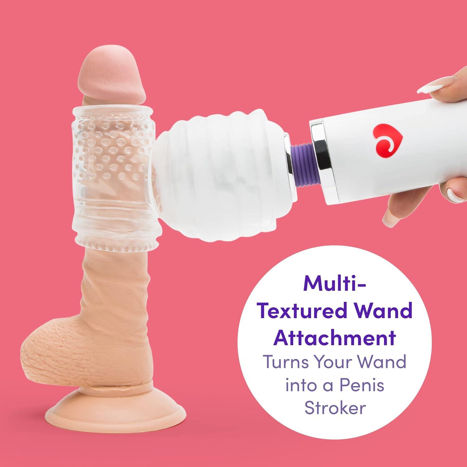 imageLovehoney Clear Deluxe Wand Attachment Soft Plastic Multi Textured amp Stretchy