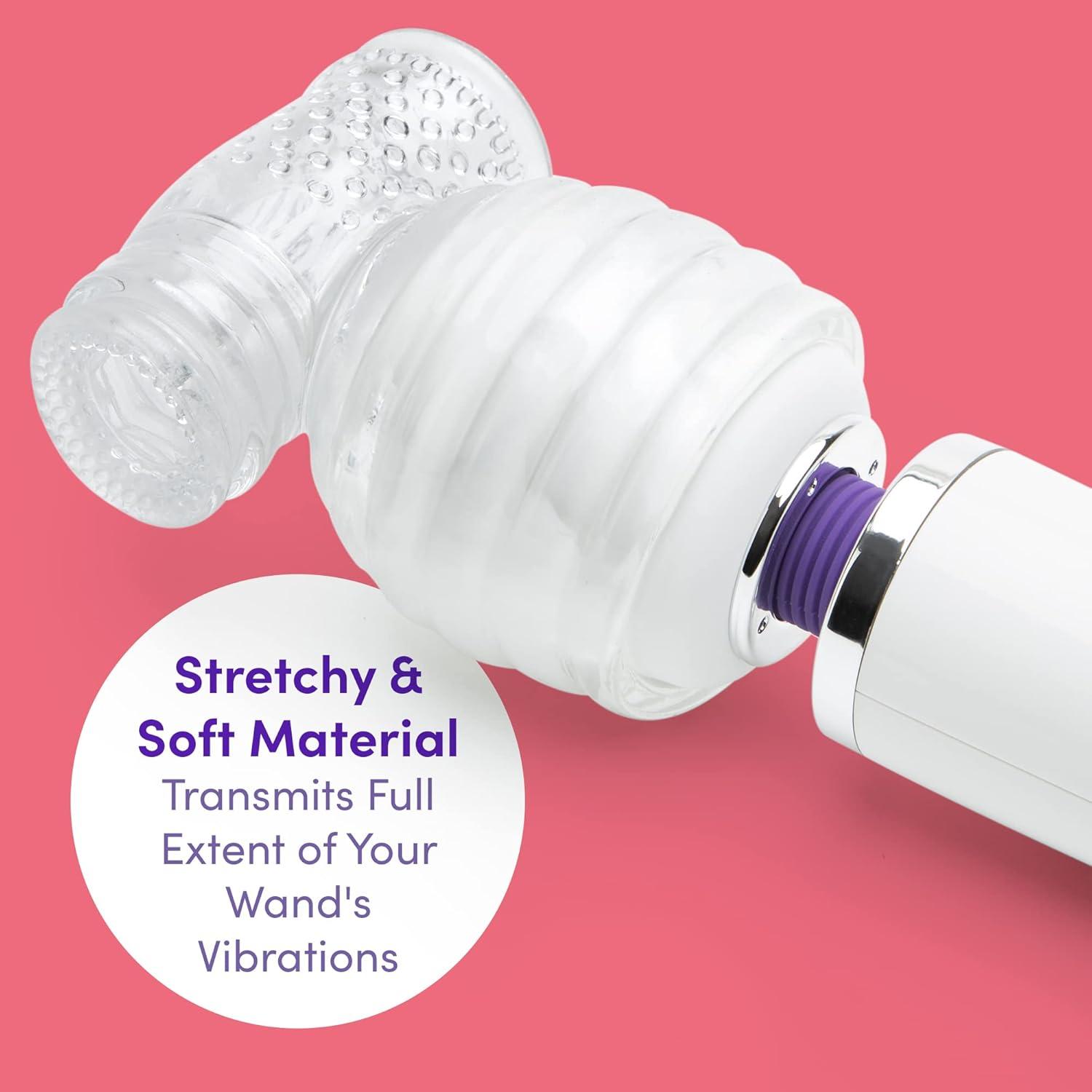 imageLovehoney Clear Deluxe Wand Attachment Soft Plastic Multi Textured amp Stretchy