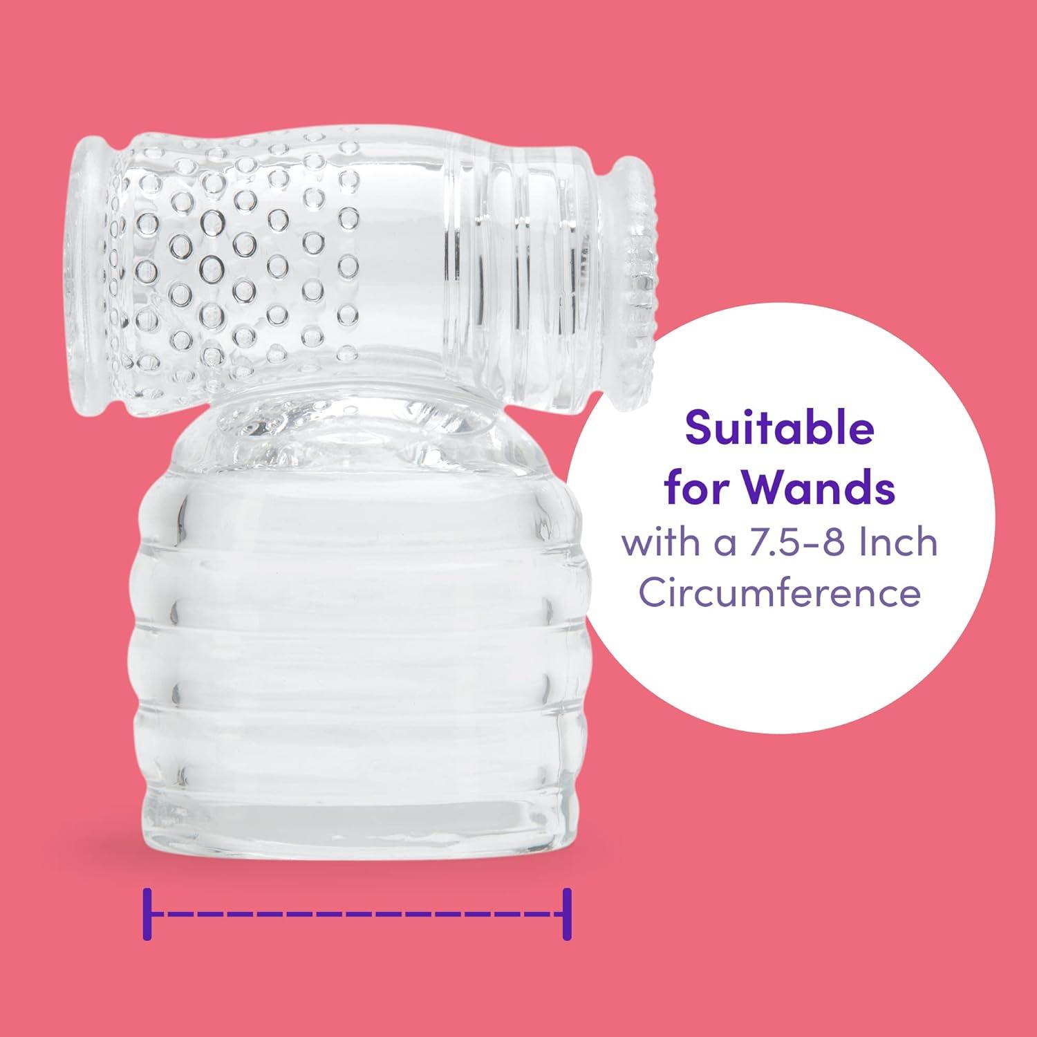imageLovehoney Clear Deluxe Wand Attachment Soft Plastic Multi Textured amp Stretchy