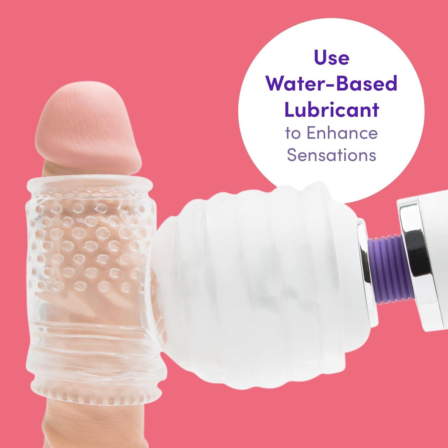 imageLovehoney Clear Deluxe Wand Attachment Soft Plastic Multi Textured amp Stretchy