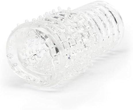 imageLovehoney Clear Textured Male Masturbator Soft Plastic Latex amp Phthalate Free Beginner Friendly