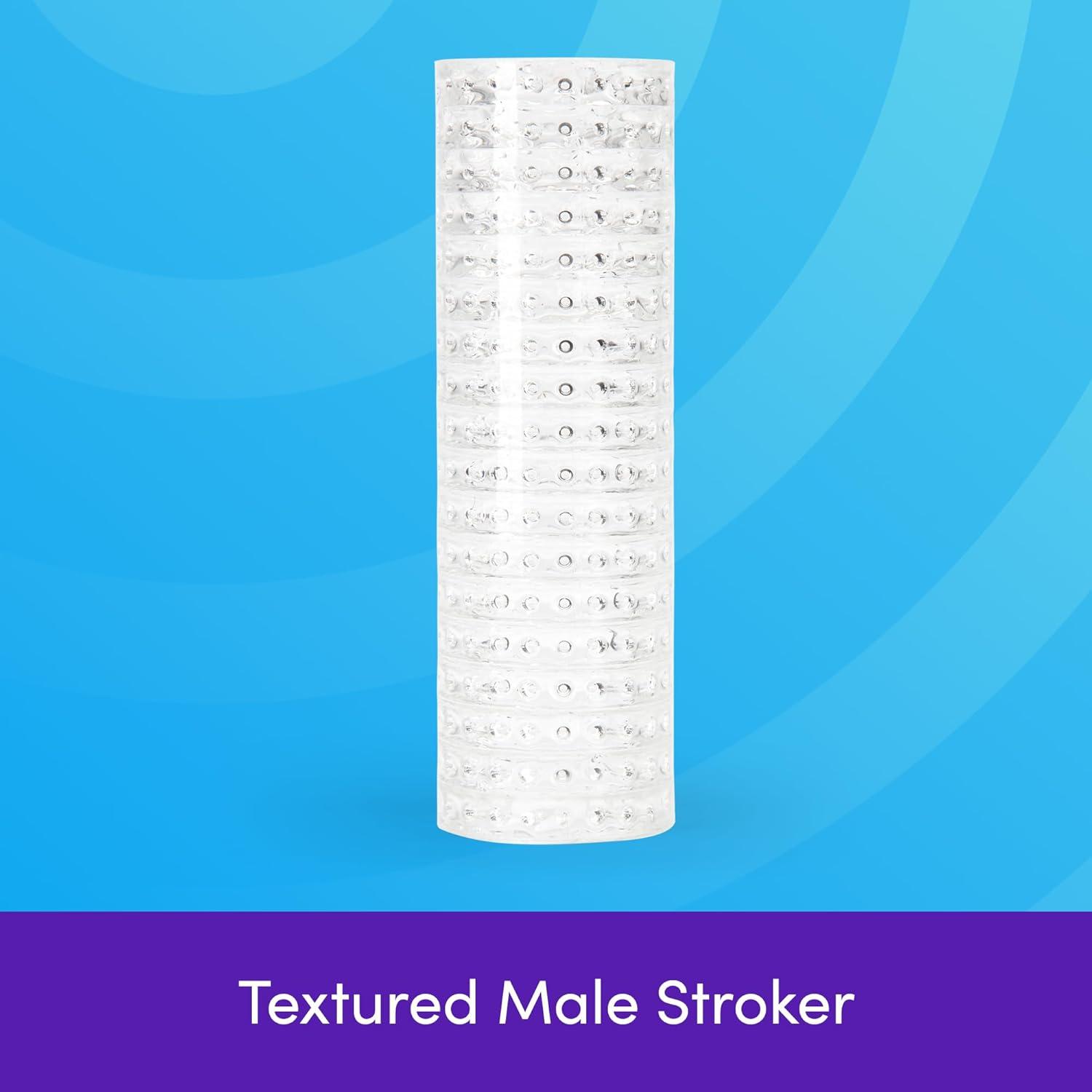 imageLovehoney Clear Textured Male Masturbator Soft Plastic Latex amp Phthalate Free Beginner Friendly