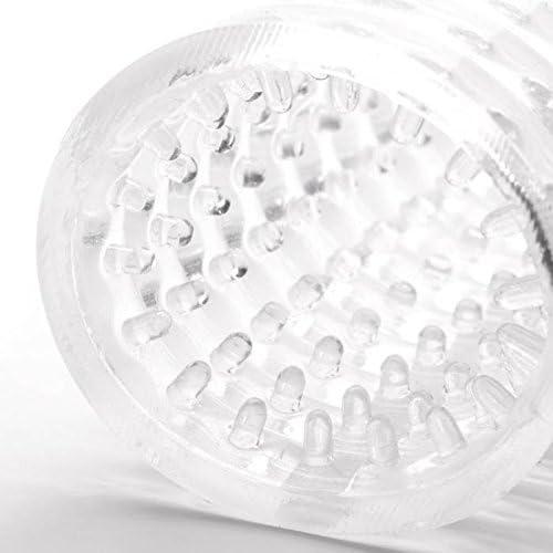 imageLovehoney Clear Textured Male Masturbator Soft Plastic Latex amp Phthalate Free Beginner Friendly