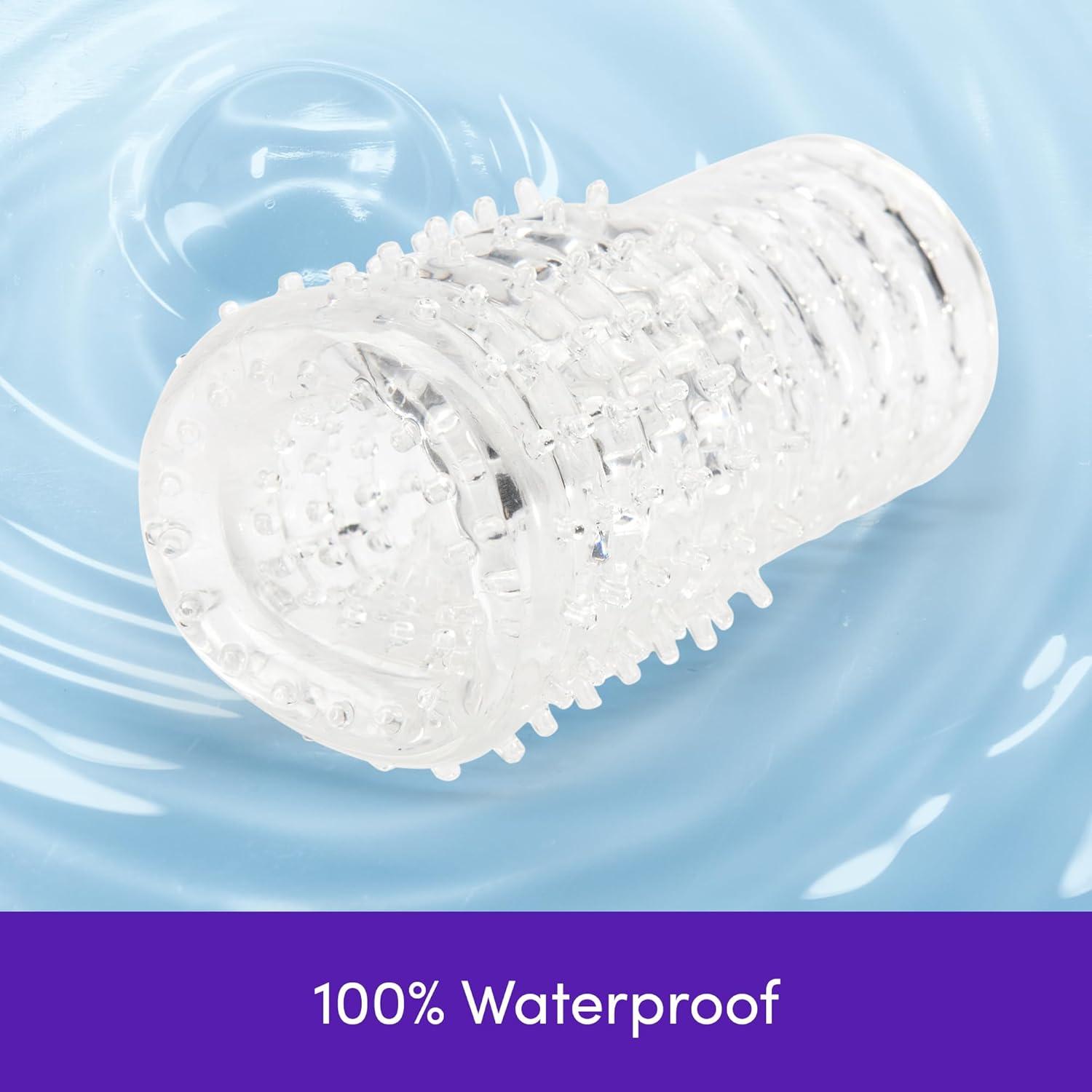 imageLovehoney Clear Textured Male Masturbator Soft Plastic Latex amp Phthalate Free Beginner Friendly