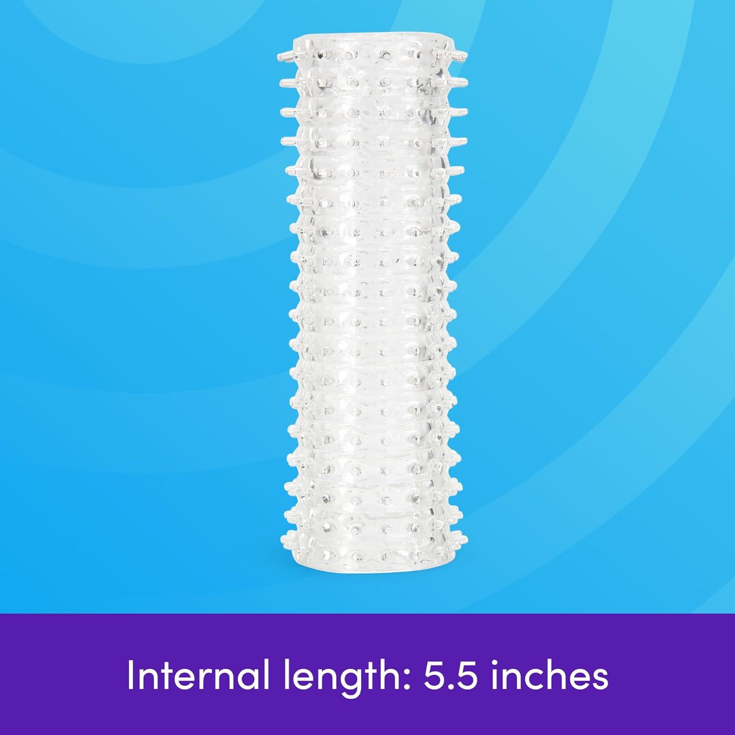 imageLovehoney Clear Textured Male Masturbator Soft Plastic Latex amp Phthalate Free Beginner Friendly