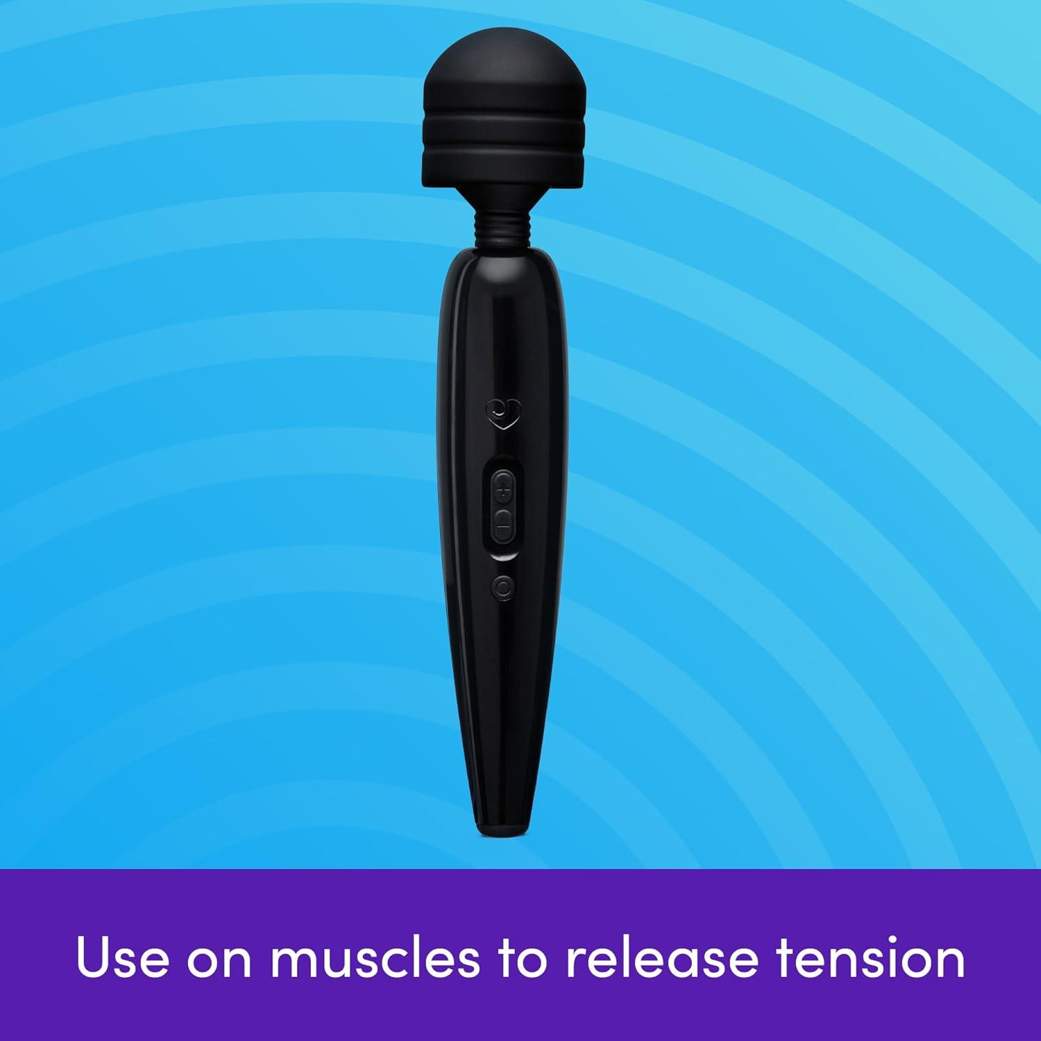 imageLovehoney Cordless Handheld Personal Massager for Women Rechargeable Back Neck amp Shoulder Wand Massager for Muscle Pain Relief 12 Powerful Modes amp Flexible Silicone Head Black