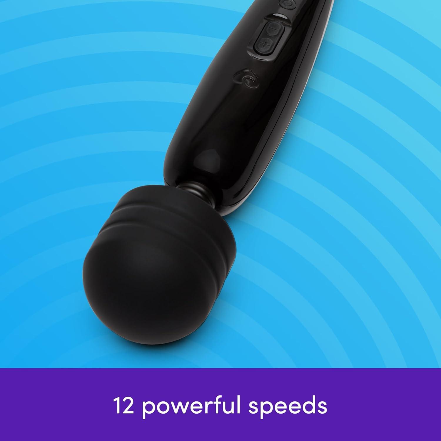 imageLovehoney Cordless Handheld Personal Massager for Women Rechargeable Back Neck amp Shoulder Wand Massager for Muscle Pain Relief 12 Powerful Modes amp Flexible Silicone Head Black