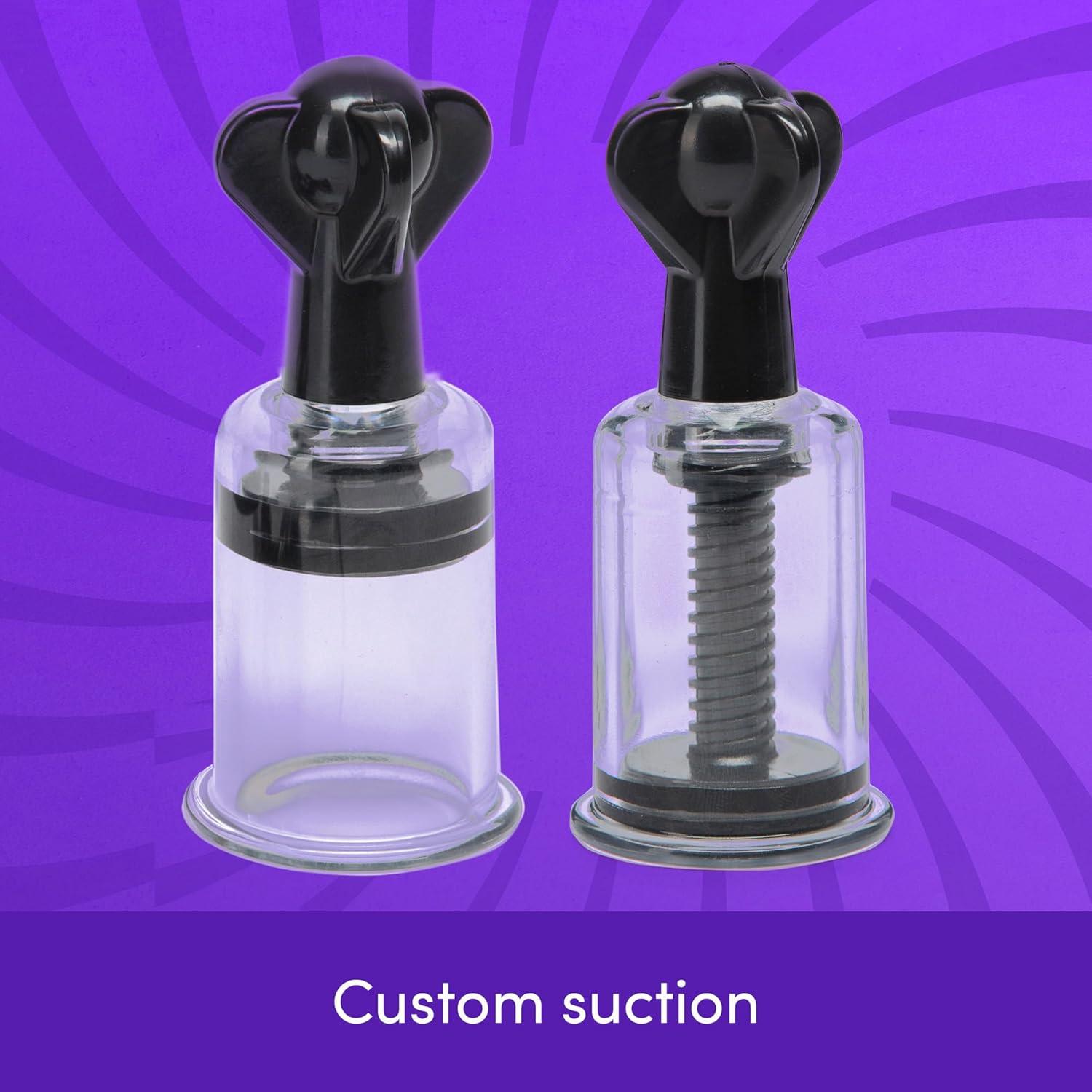 imageLovehoney DOMINIX Deluxe Nipple amp Clit Triple Sucker Set Powerful Suction Pumps for Intense Nipple amp Clitoral Play Adjustable TwistTop Chambers for BDSM Sensation Play Clear Adult Sex Toy