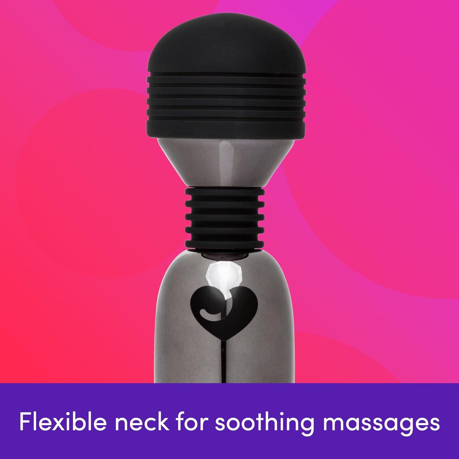 imageLovehoney Deluxe Mini Cordless Handheld Personal Massager for Women Rechargeable Back Neck amp Shoulder Wand Massager for Muscles 17 Powerful Modes amp Flexible Silicone Head GreyGrey