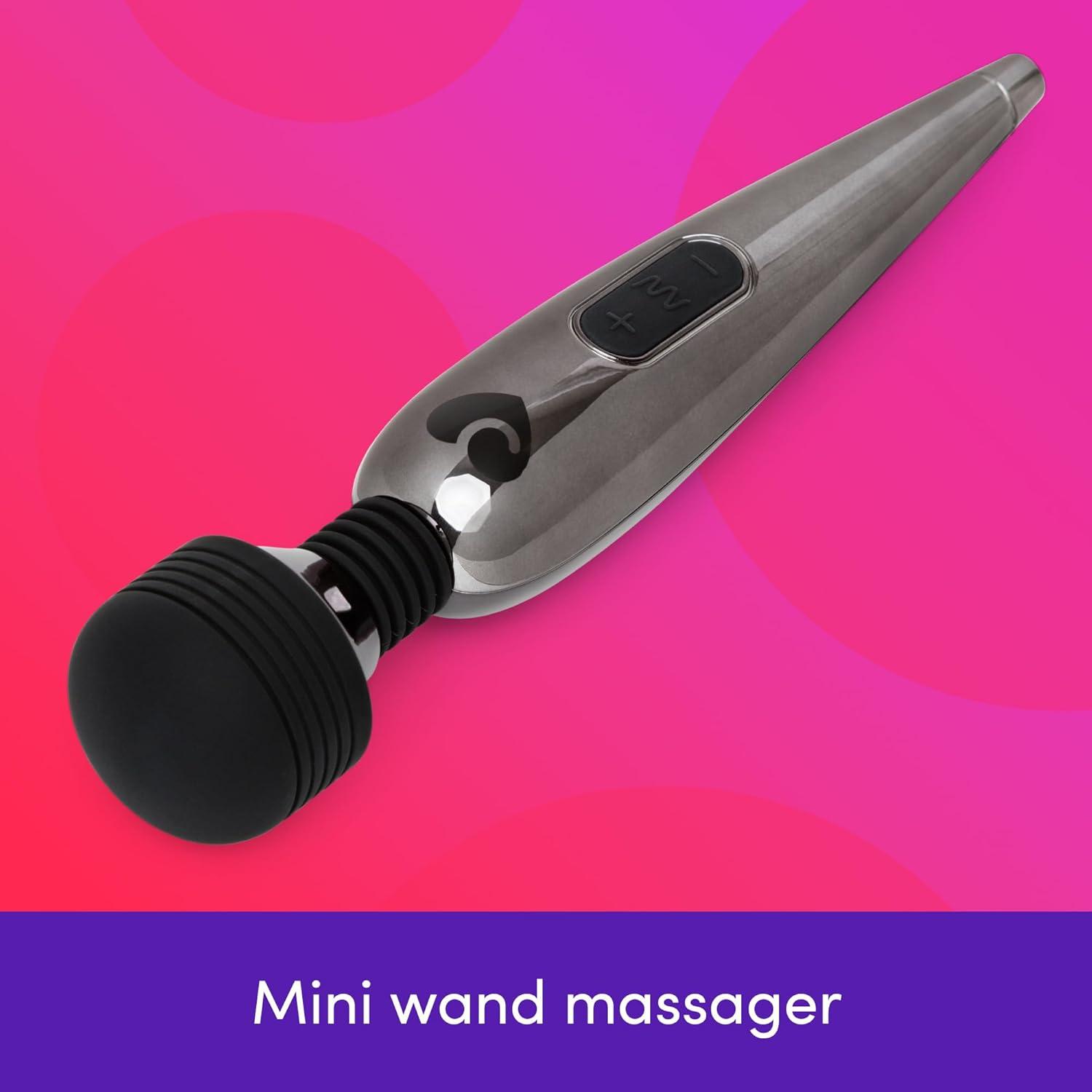 imageLovehoney Deluxe Mini Cordless Handheld Personal Massager for Women Rechargeable Back Neck amp Shoulder Wand Massager for Muscles 17 Powerful Modes amp Flexible Silicone Head GreyGrey