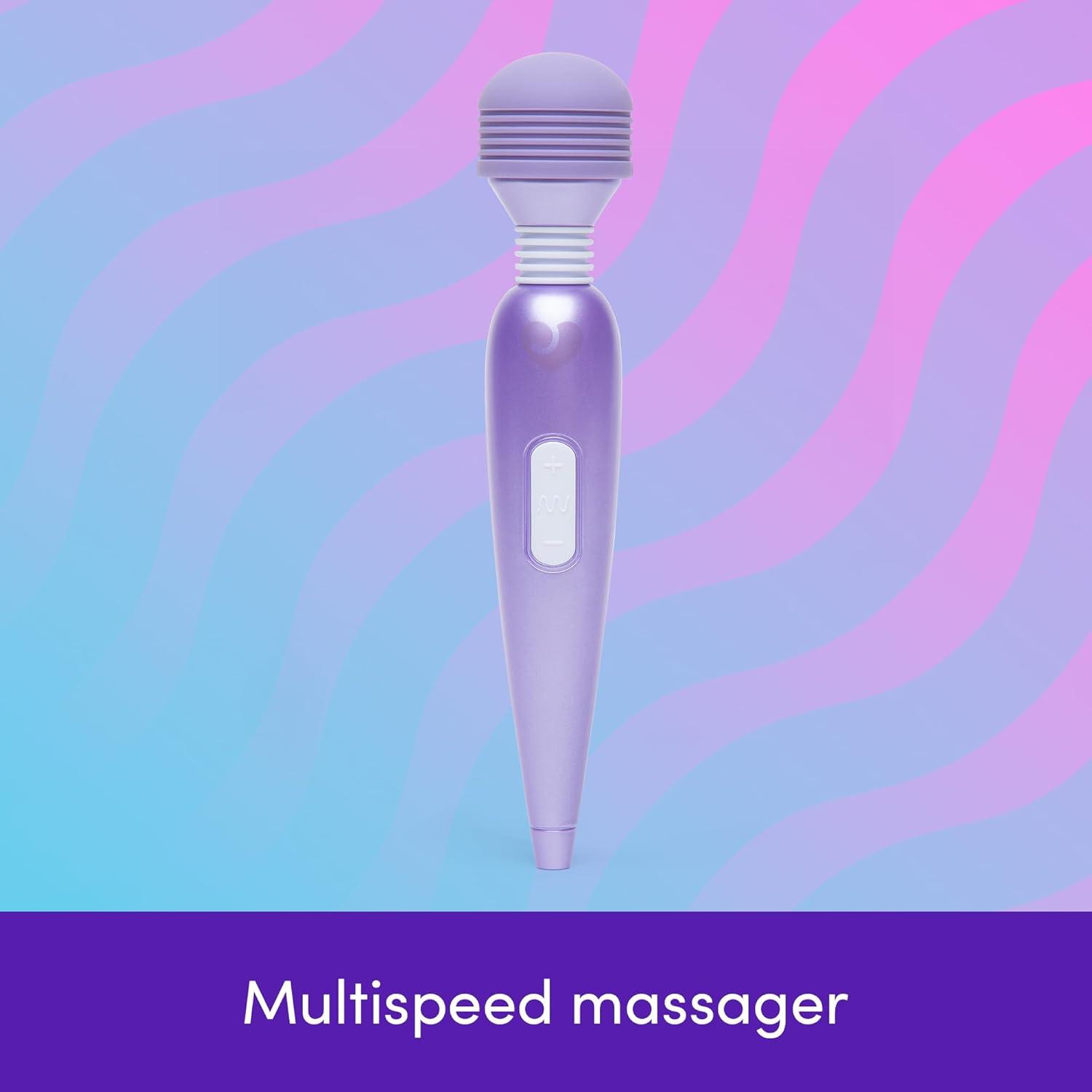imageLovehoney Deluxe Mini Cordless Handheld Personal Massager for Women Rechargeable Back Neck amp Shoulder Wand Massager for Muscles 17 Powerful Modes amp Flexible Silicone Head GreyPurple
