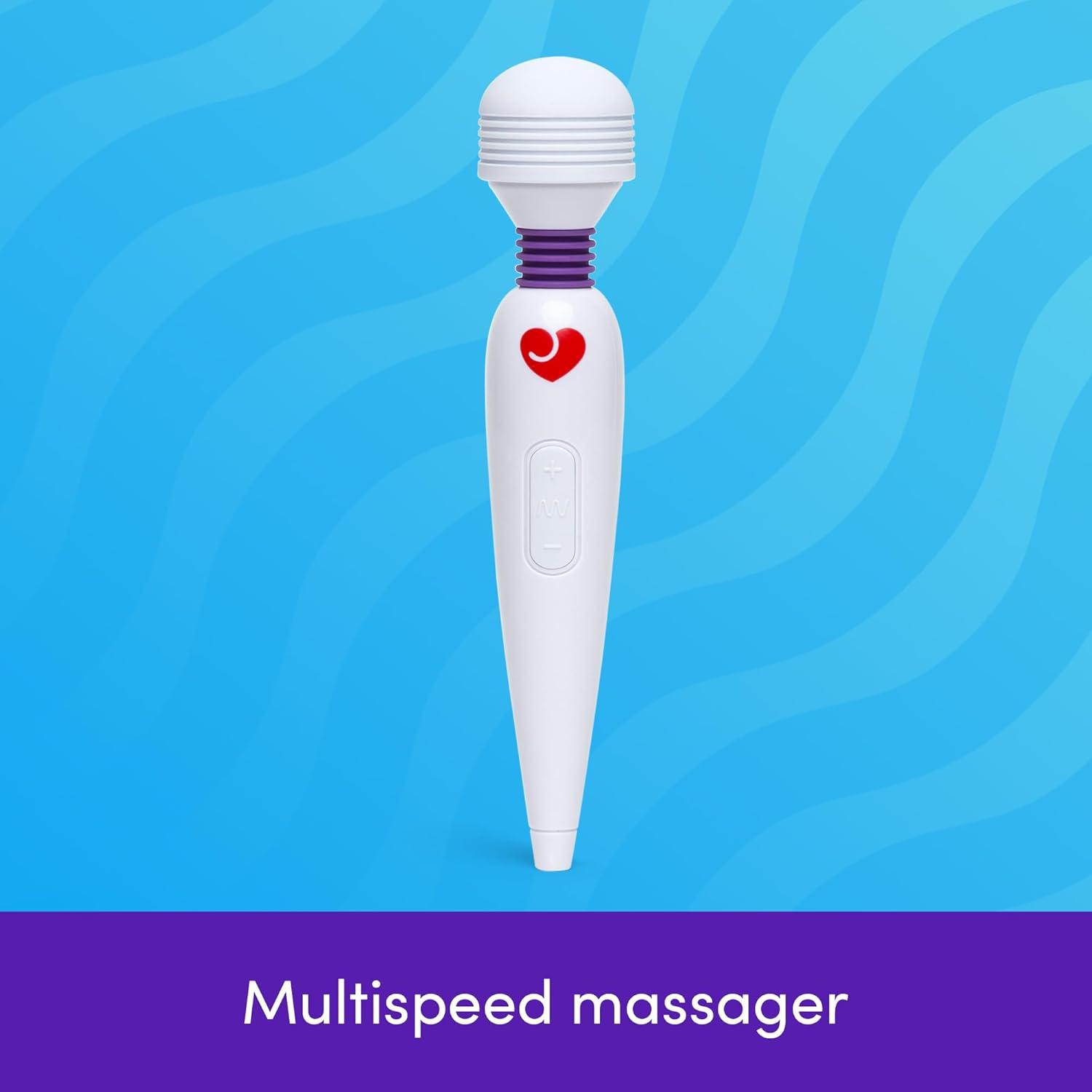 imageLovehoney Deluxe Mini Cordless Handheld Personal Massager for Women Rechargeable Back Neck amp Shoulder Wand Massager for Muscles 17 Powerful Modes amp Flexible Silicone Head GreyWhite