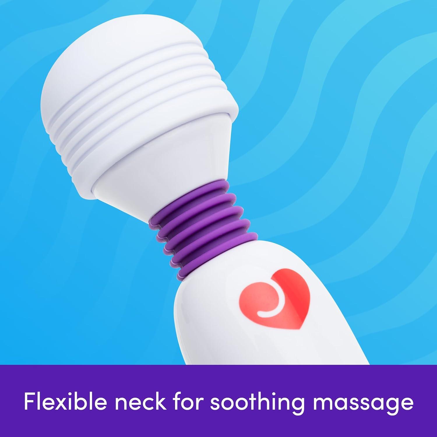 imageLovehoney Deluxe Mini Cordless Handheld Personal Massager for Women Rechargeable Back Neck amp Shoulder Wand Massager for Muscles 17 Powerful Modes amp Flexible Silicone Head GreyWhite
