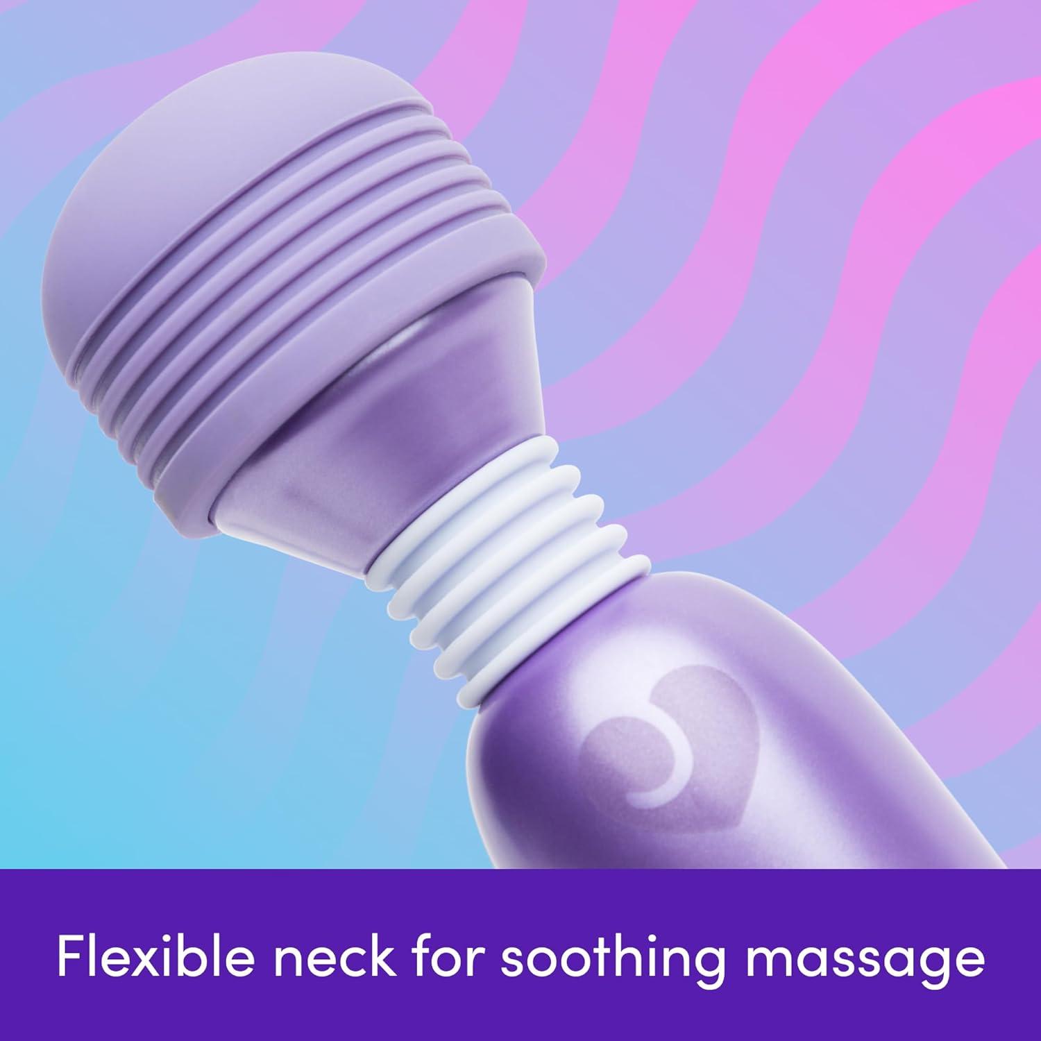 imageLovehoney Deluxe Mini Cordless Handheld Personal Massager for Women Rechargeable Back Neck amp Shoulder Wand Massager for Muscles 17 Powerful Modes amp Flexible Silicone Head GreyPurple