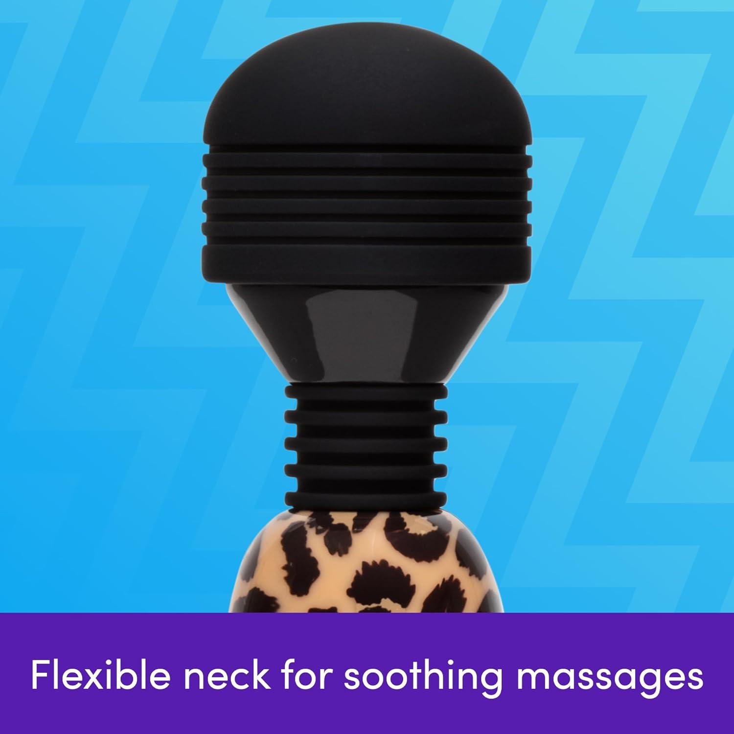 imageLovehoney Deluxe Mini Cordless Handheld Personal Massager for Women Rechargeable Back Neck amp Shoulder Wand Massager for Muscles 17 Powerful Modes amp Flexible Silicone Head GreyLeopard Print