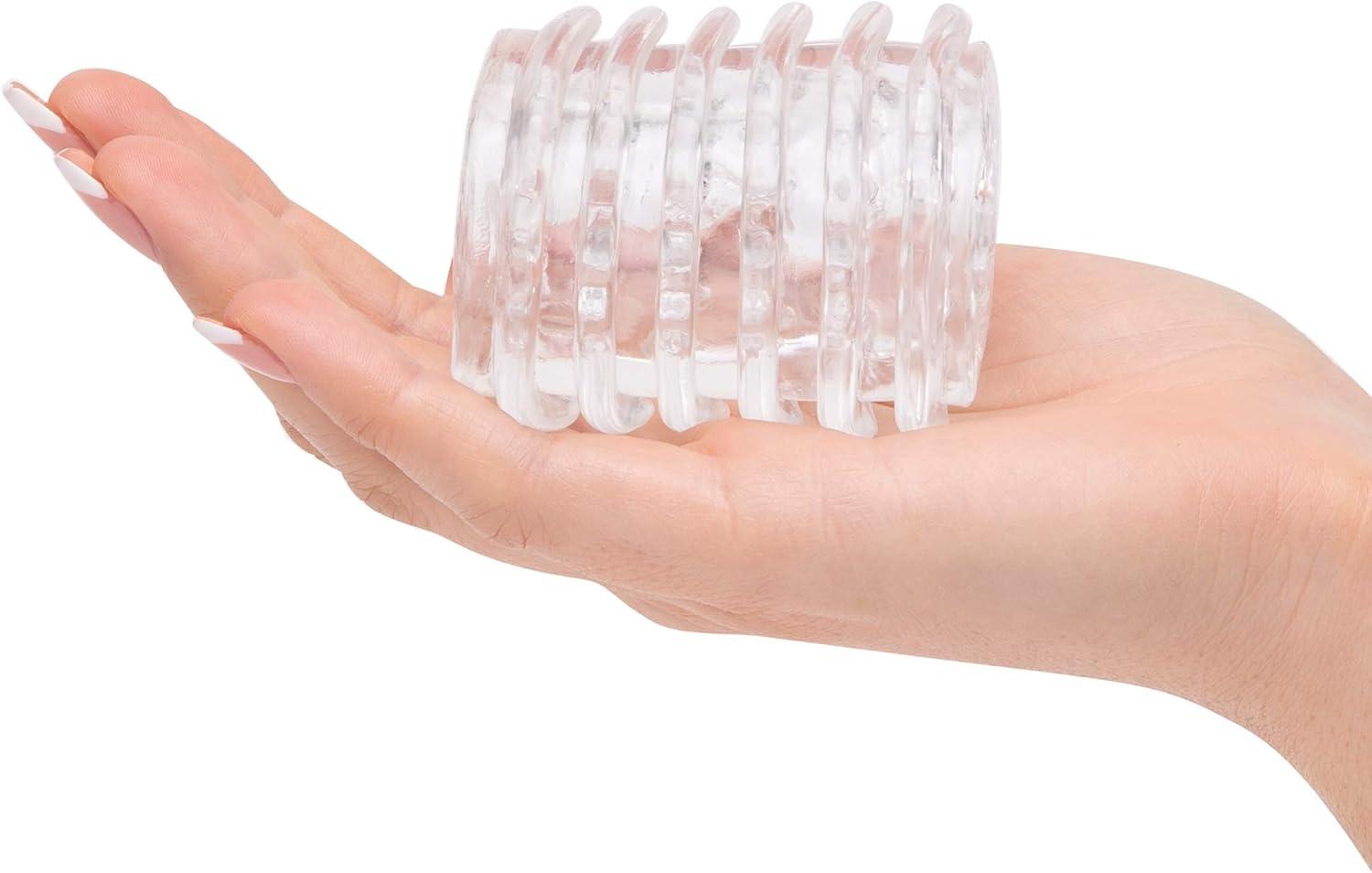 imageLovehoney DoubleTexture Male Stroker Masturbator Adult Toy Stretchy OpenEnded Penis Sleeve Sex Toy for Men with OralStyle Sensations Designed for Solo or Foreplay amp Stamina Training ClearClear