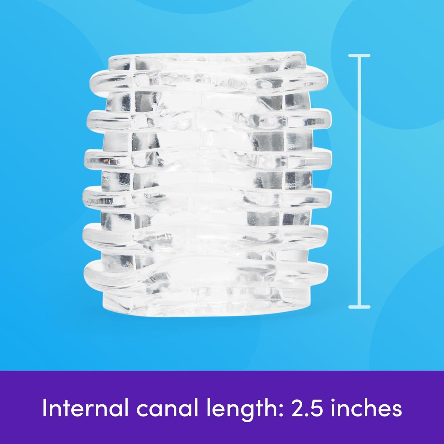 imageLovehoney DoubleTexture Male Stroker Masturbator Adult Toy Stretchy OpenEnded Penis Sleeve Sex Toy for Men with OralStyle Sensations Designed for Solo or Foreplay amp Stamina Training ClearClear