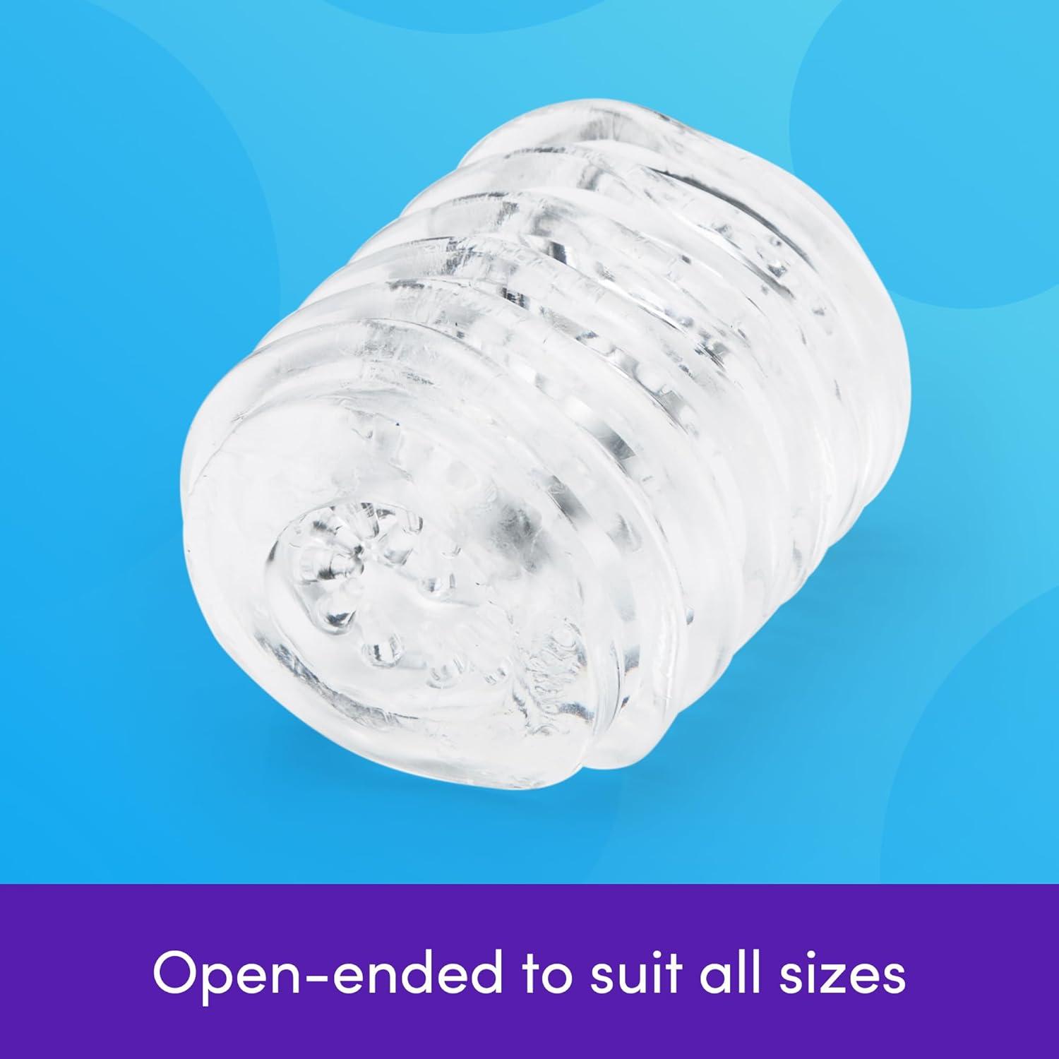 imageLovehoney DoubleTexture Male Stroker Masturbator Adult Toy Stretchy OpenEnded Penis Sleeve Sex Toy for Men with OralStyle Sensations Designed for Solo or Foreplay amp Stamina Training ClearClear