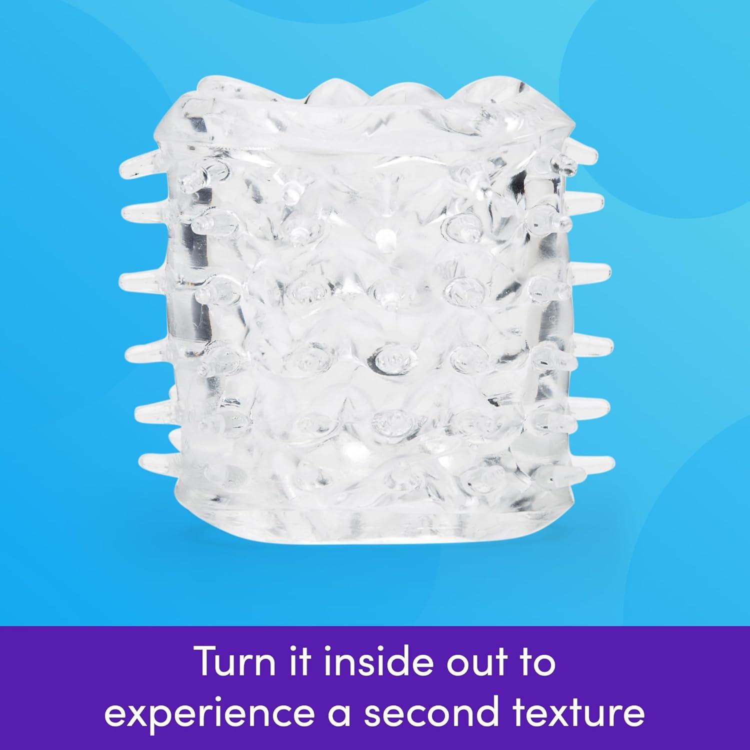 imageLovehoney DoubleTexture Male Stroker Masturbator Adult Toy Stretchy OpenEnded Penis Sleeve Sex Toy for Men with OralStyle Sensations Designed for Solo or Foreplay amp Stamina Training ClearClear