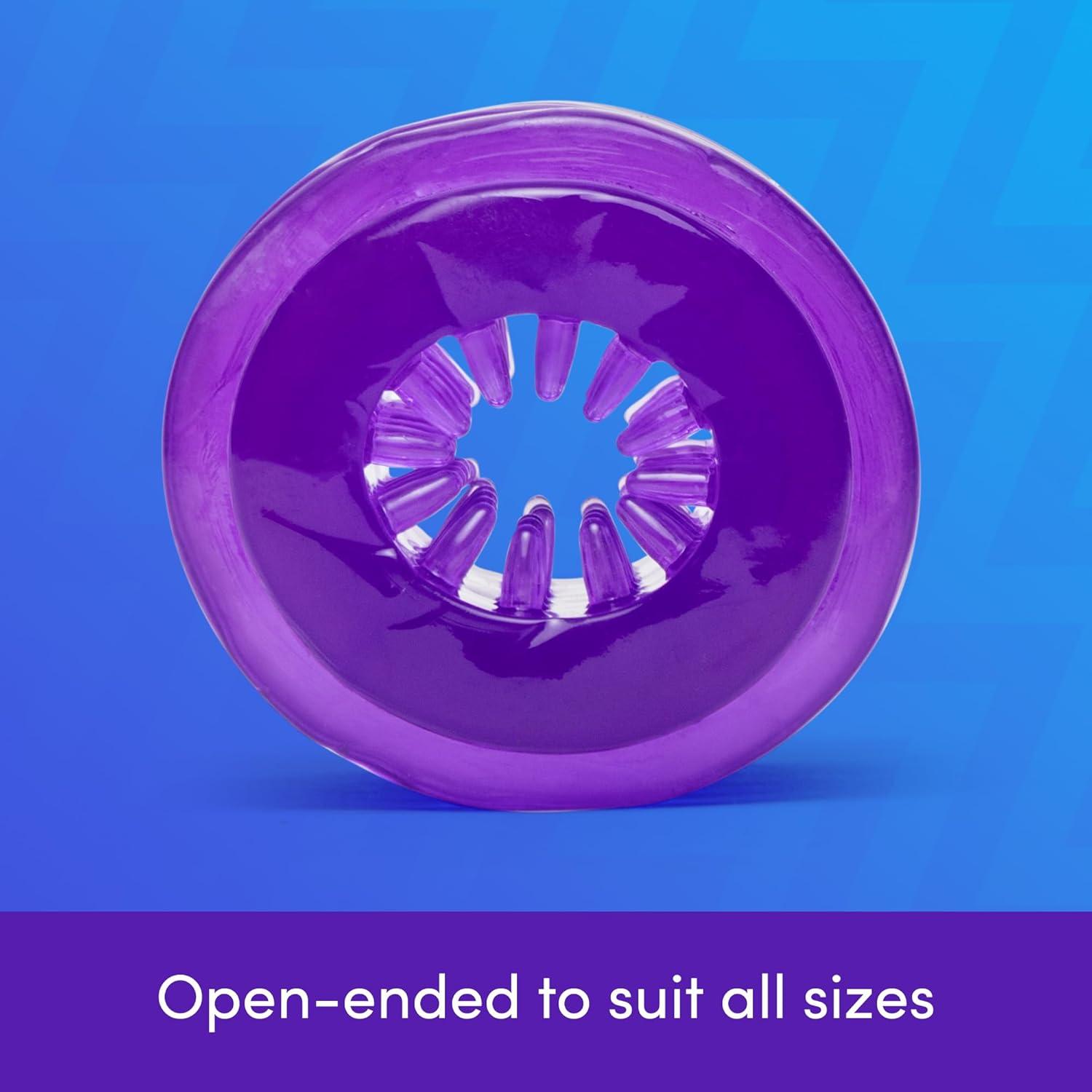 imageLovehoney DoubleTexture Male Stroker Masturbator Adult Toy Stretchy OpenEnded Penis Sleeve Sex Toy for Men with OralStyle Sensations Designed for Solo or Foreplay amp Stamina Training ClearPurple