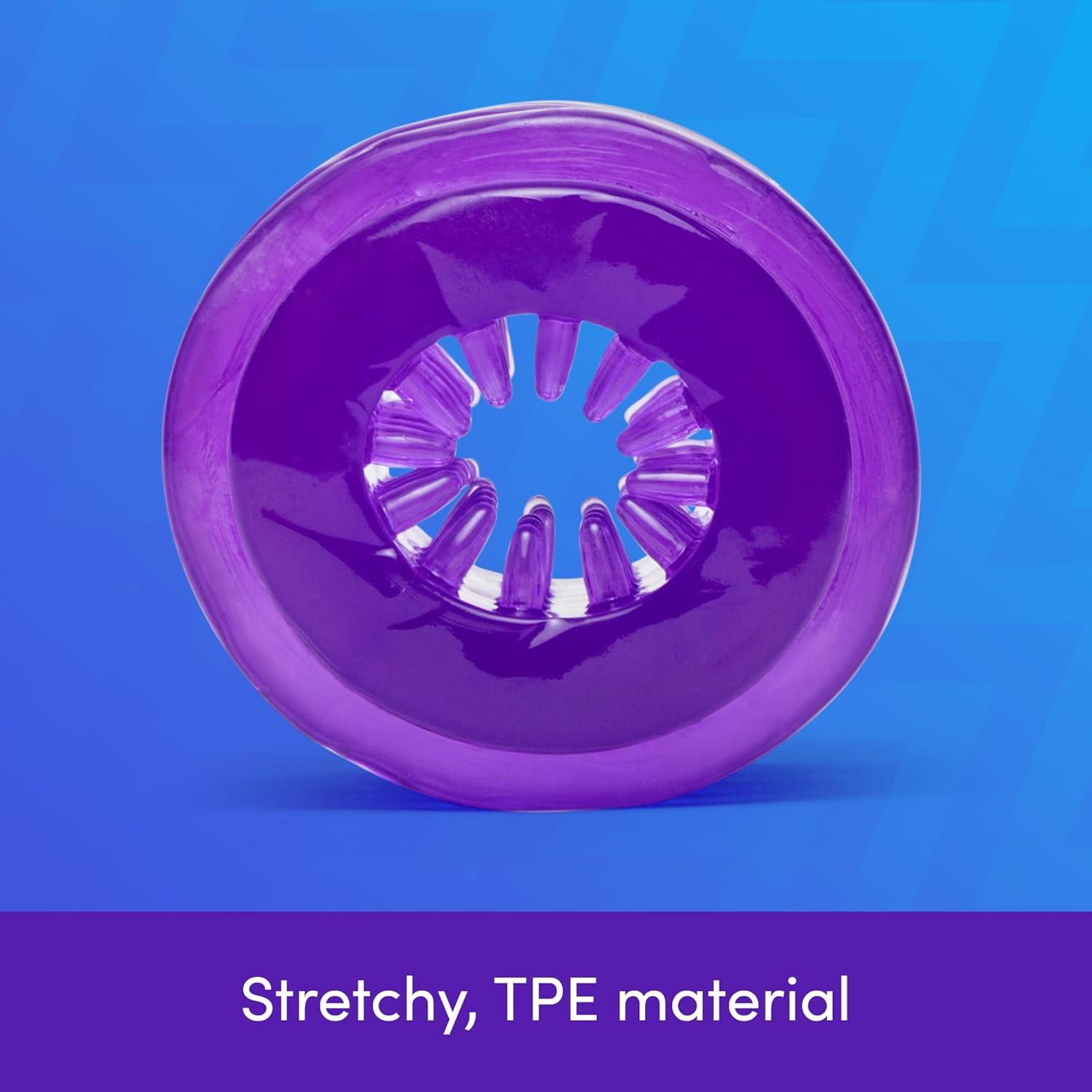 imageLovehoney DoubleTexture Male Stroker Masturbator Adult Toy Stretchy OpenEnded Penis Sleeve Sex Toy for Men with OralStyle Sensations Designed for Solo or Foreplay amp Stamina Training ClearPurple