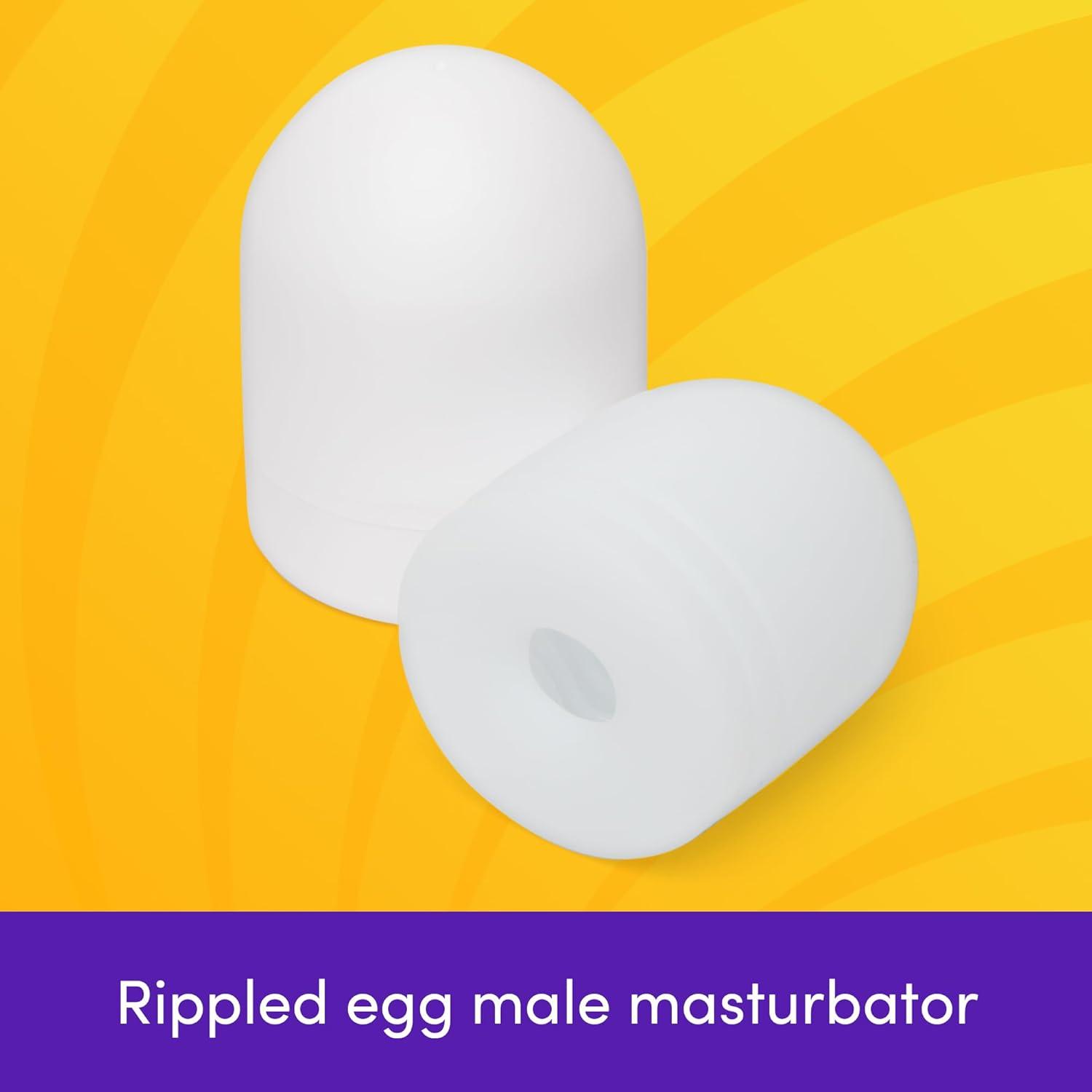 imageLovehoney Egg Male Masturbator Head Master Stretchy Male Stroker Portable Adult Sex Toys for Men Discreet Pocket Pussy Masturbation Cup with Compact Storage Case Textured Male Pleasure TPE