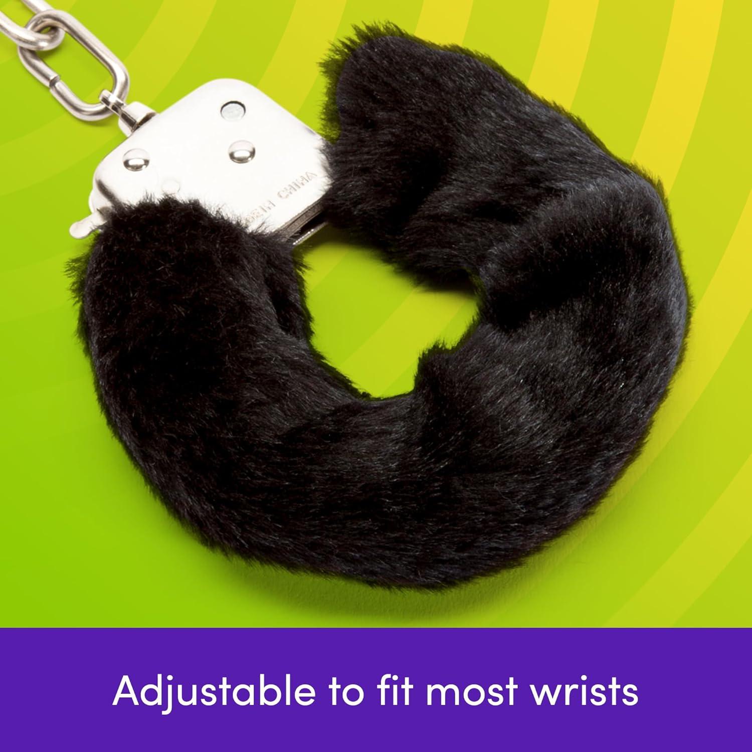 imageLovehoney Fluffy Handcuffs Metal Handcuffs with 2 Keys amp Quick Release Faux Fur Sexy Restraints for Couples Black