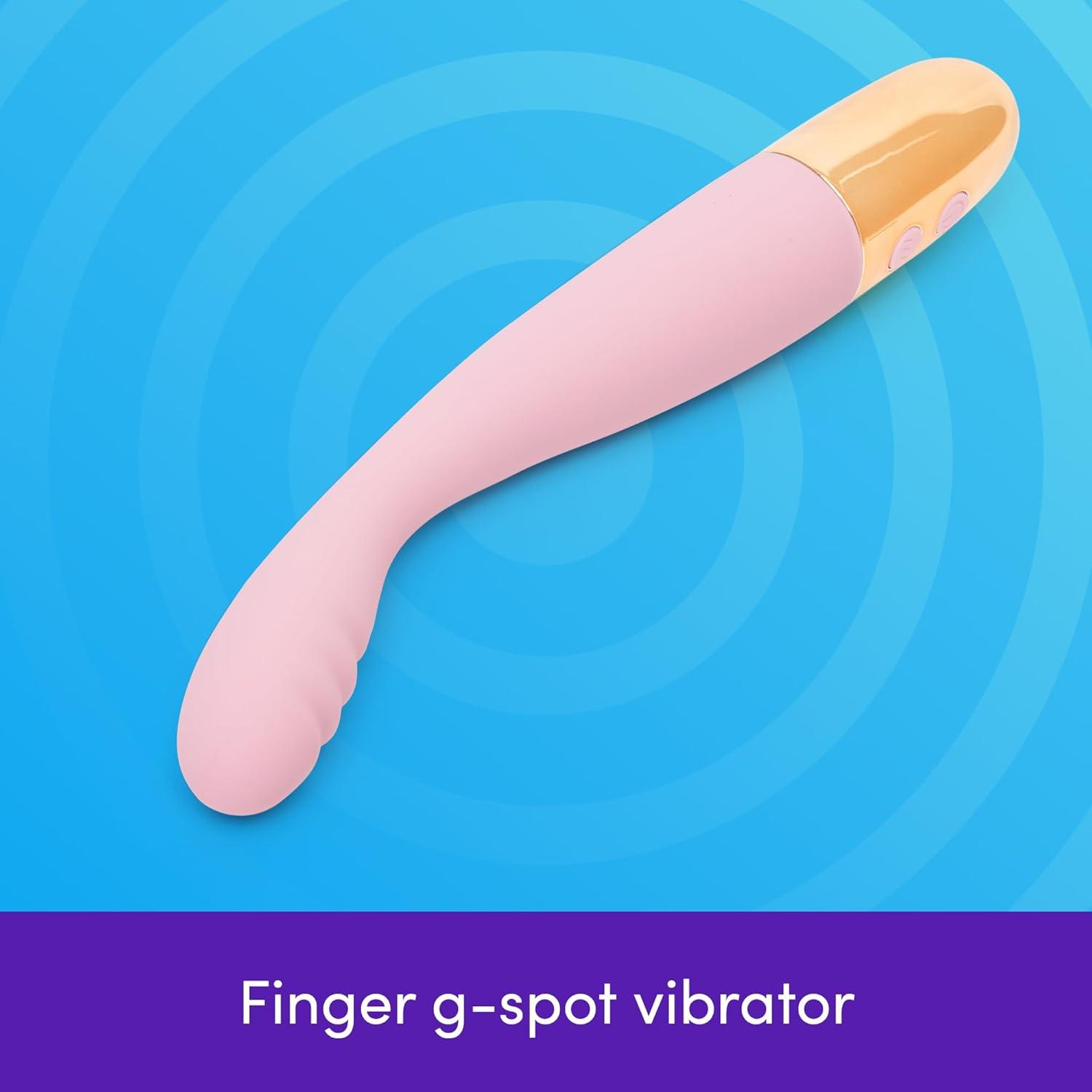 imageLovehoney GThriller Finger G Spot Vibrator Flexible Powerful Wand Vibrator for Women 10 Vibration Patterns Ribbed Vibrating Dildo Adult Sex Toys for Couples Personal Massager Stimulator Pink