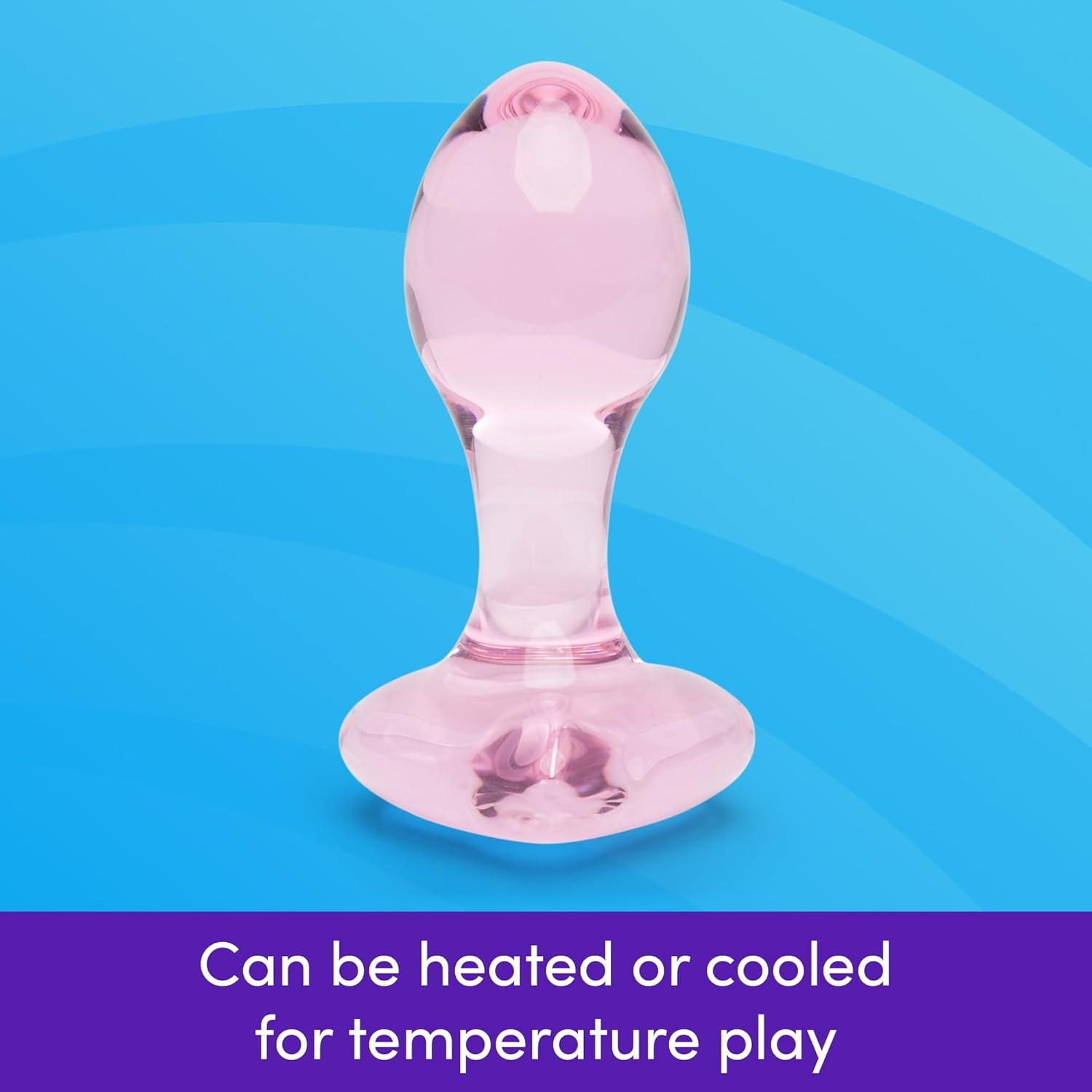 imageLovehoney Heart Butt Plug 3 Inch Glass Anal Plug Firm 4 Inch Girth amp Hypoallergenic Waterproof Pink