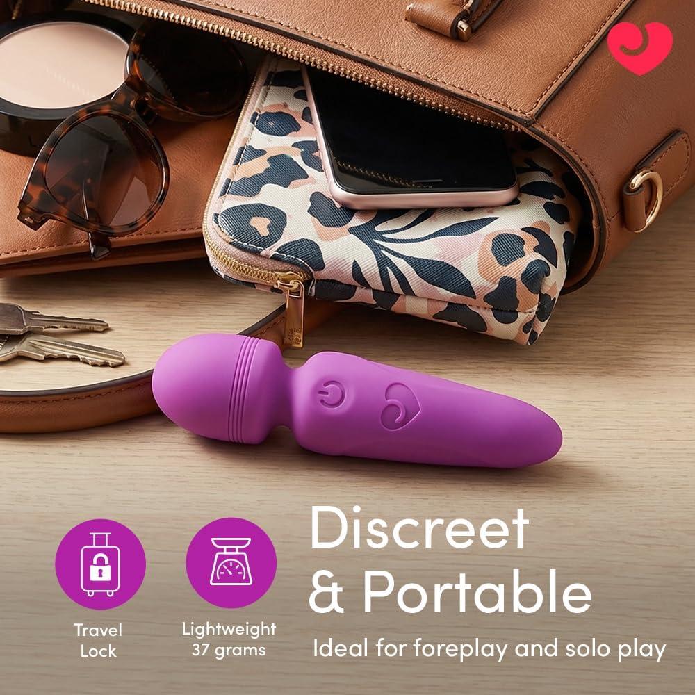 imageLovehoney Ignite Mini Wand Vibrator for Women Vibrating Wand Personal Massager Womens Sex Toy Compact 20 Mode Silicone Clitoral Stimulator Adult Toy Discreet Pocket Size Clit Pleasure Tool