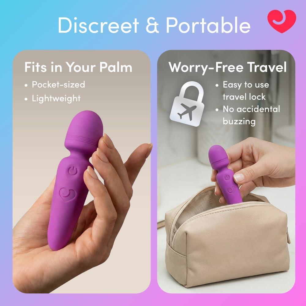 imageLovehoney Ignite Mini Wand Vibrator for Women Vibrating Wand Personal Massager Womens Sex Toy Compact 20 Mode Silicone Clitoral Stimulator Adult Toy Discreet Pocket Size Clit Pleasure Tool