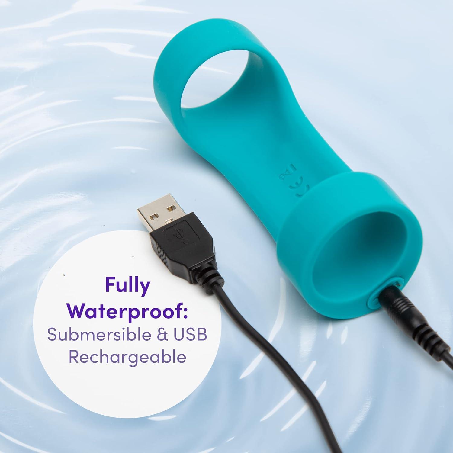 imageLovehoney Ignite Vibrating Male Masturbator with 20 Functions 4 Inch Silicone Penis Sleeve Waterproof amp USB Rechargeable Blue