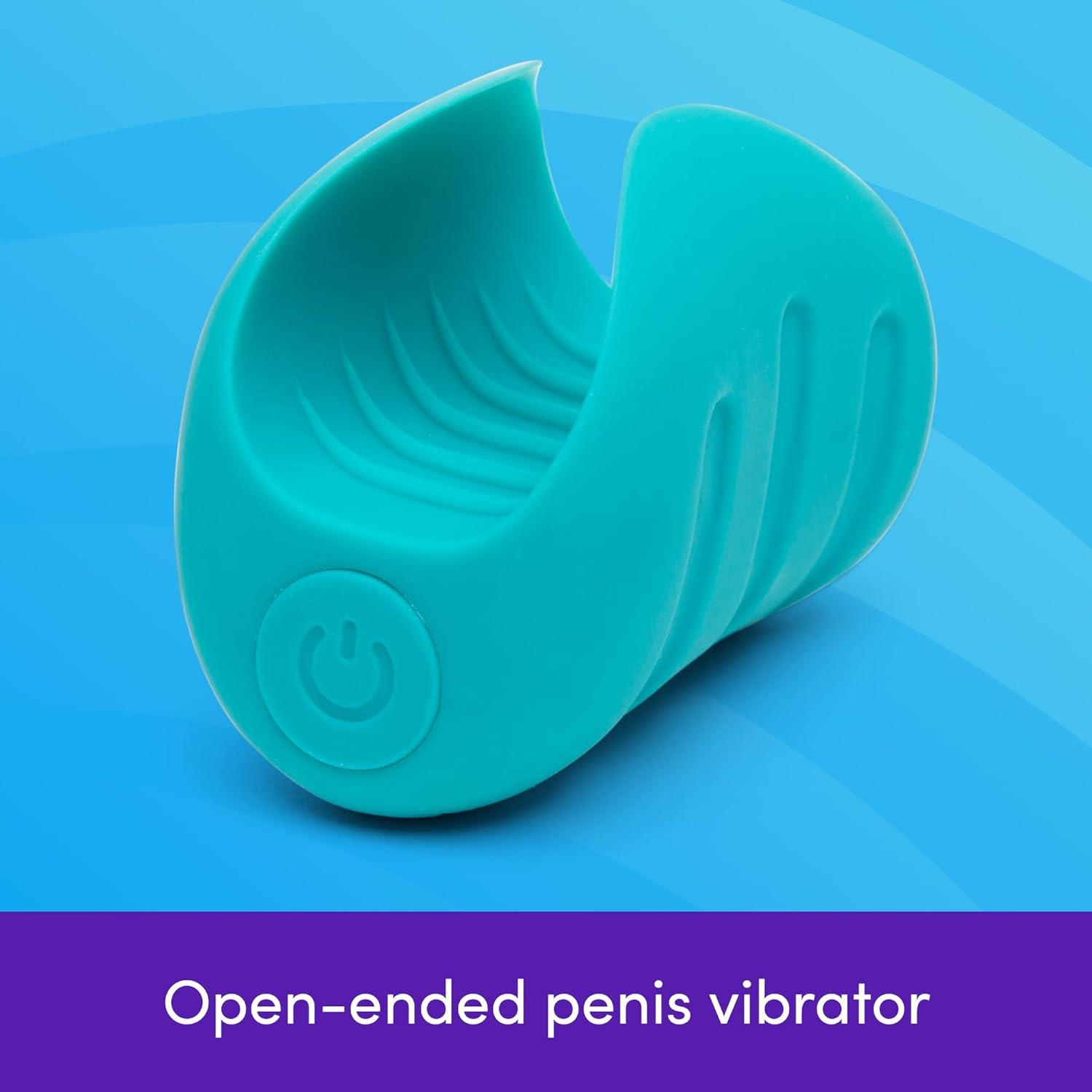 imageLovehoney Ignite Vibrating Mini Male Masturbator Silicone Ribbed Male Sex Toy 20 Powerful Vibration Modes Open Ended Beginner Shaft Massager Rechargeable Penis Stroker Adult Sex Toys for Men