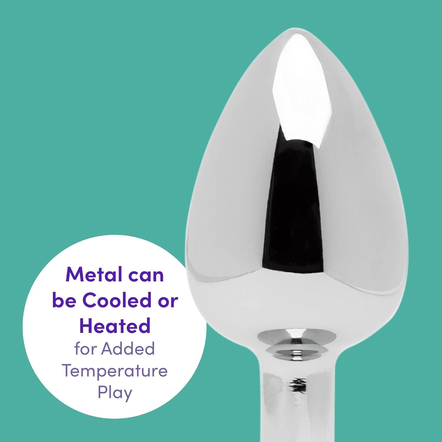 imageLovehoney Jewelled Butt Plug 25 Inch Beginner Friendly Metal Anal Plug Firm Sensitive Skin Friendly Anal Toy Waterproof Pink Gem