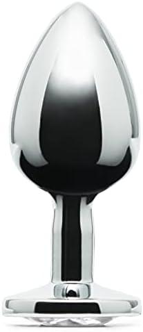 imageLovehoney Jewelled Butt Plug 25 Inch Metal Anal Plug Beginner Friendly Tapered Tip Waterproof Clear