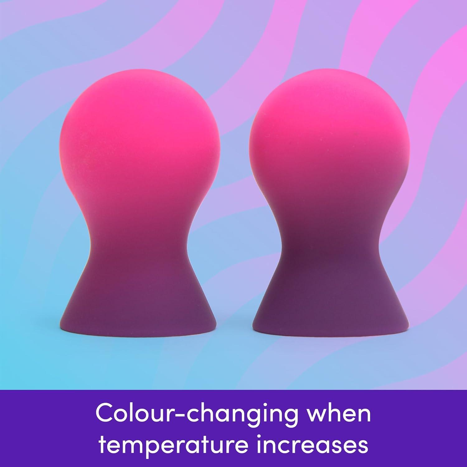 imageLovehoney Perfect Pair Nipple Suckers Silicone Nipple Sucking Toys BDSM Beginner Sex Toy Gifts for Women Vacuum Cupping Breast Stimulation Suction Cups Couples Adult Sex Games BlackColor Changing