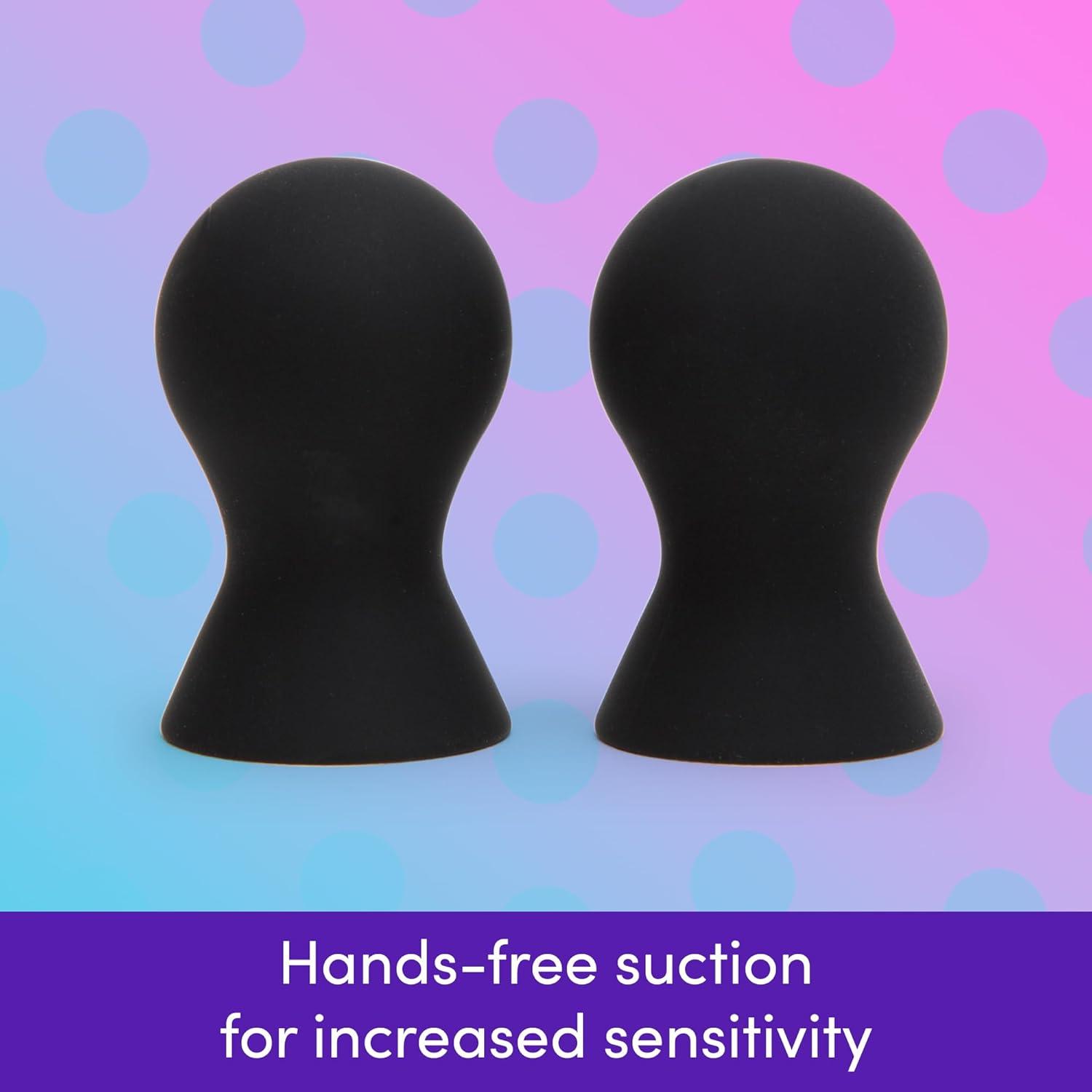 imageLovehoney Perfect Pair Nipple Suckers Silicone Nipple Sucking Toys BDSM Beginner Sex Toy Gifts for Women Vacuum Cupping Breast Stimulation Suction Cups Couples Adult Sex Games BlackBlack