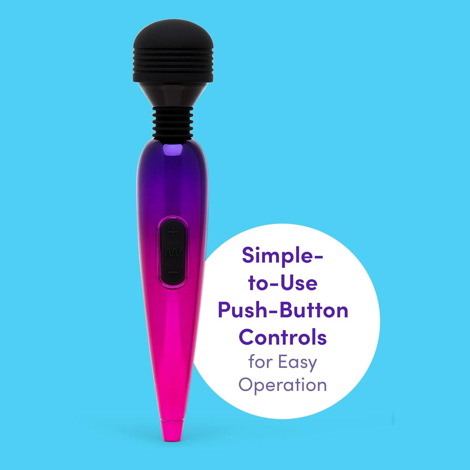 imageLovehoney Pink Deluxe Rechargeable Mini Metallic Massage Wand Vibrator Plastic Travel Friendly